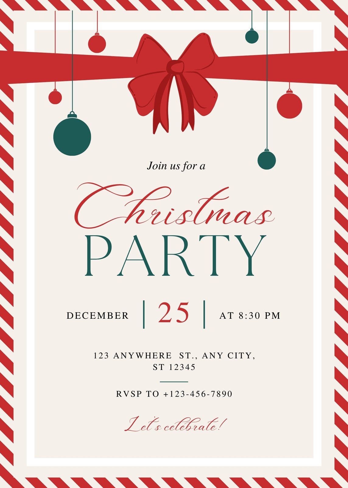 Free, Printable, Customizable Christmas Invitation Templates | Canva in Free Printable Christmas Party Invites