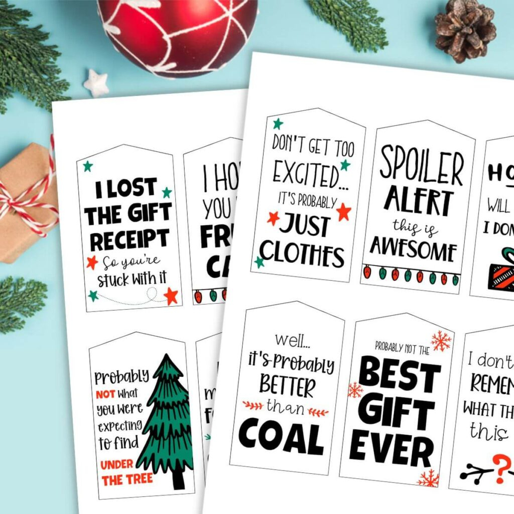 Free Printable Funny Christmas Gift Tags - The Savvy Sparrow with Funny Christmas Gift Tags Printable Free