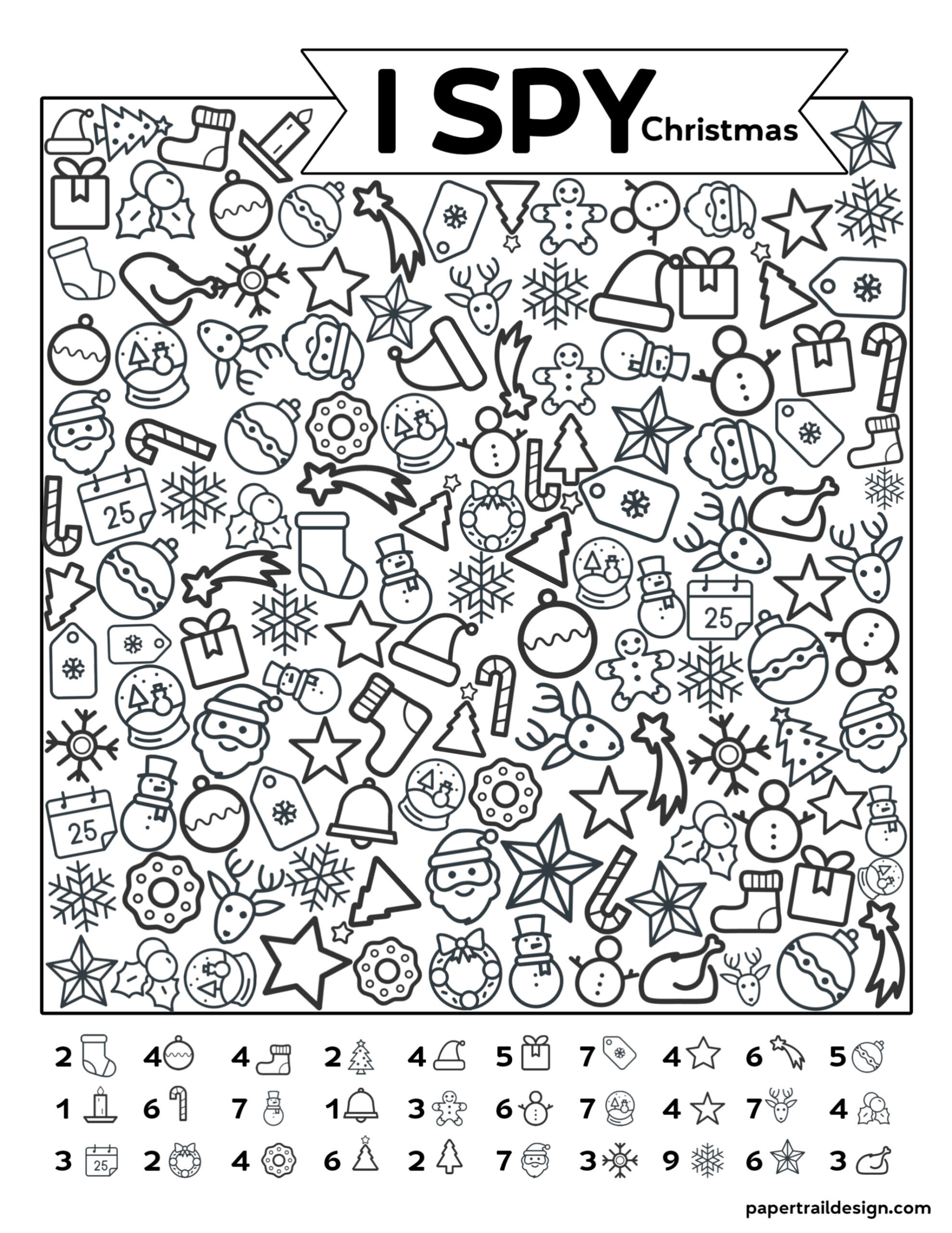 Free Printable I Spy Christmas Activity - Paper Trail Design within Christmas Eye Spy Printable