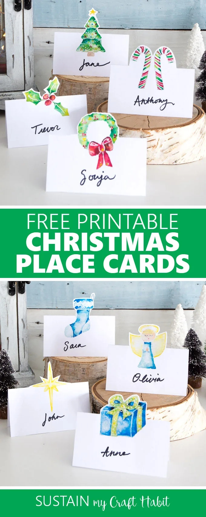 Free Printable Place Cards Christmas Dinner, Download Free pertaining to Christmas Dinner Place Card Free Printable