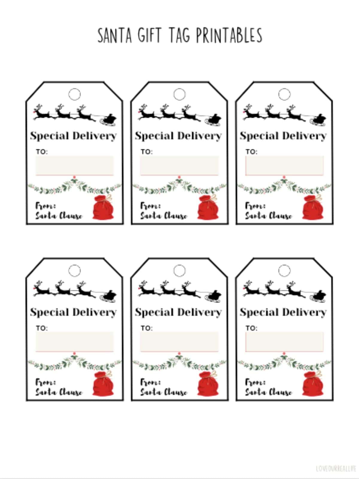 Free Printable Santa Gift Tags (Download Instantly To Print regarding Free Printable Personalized Gift Tags For Christmas