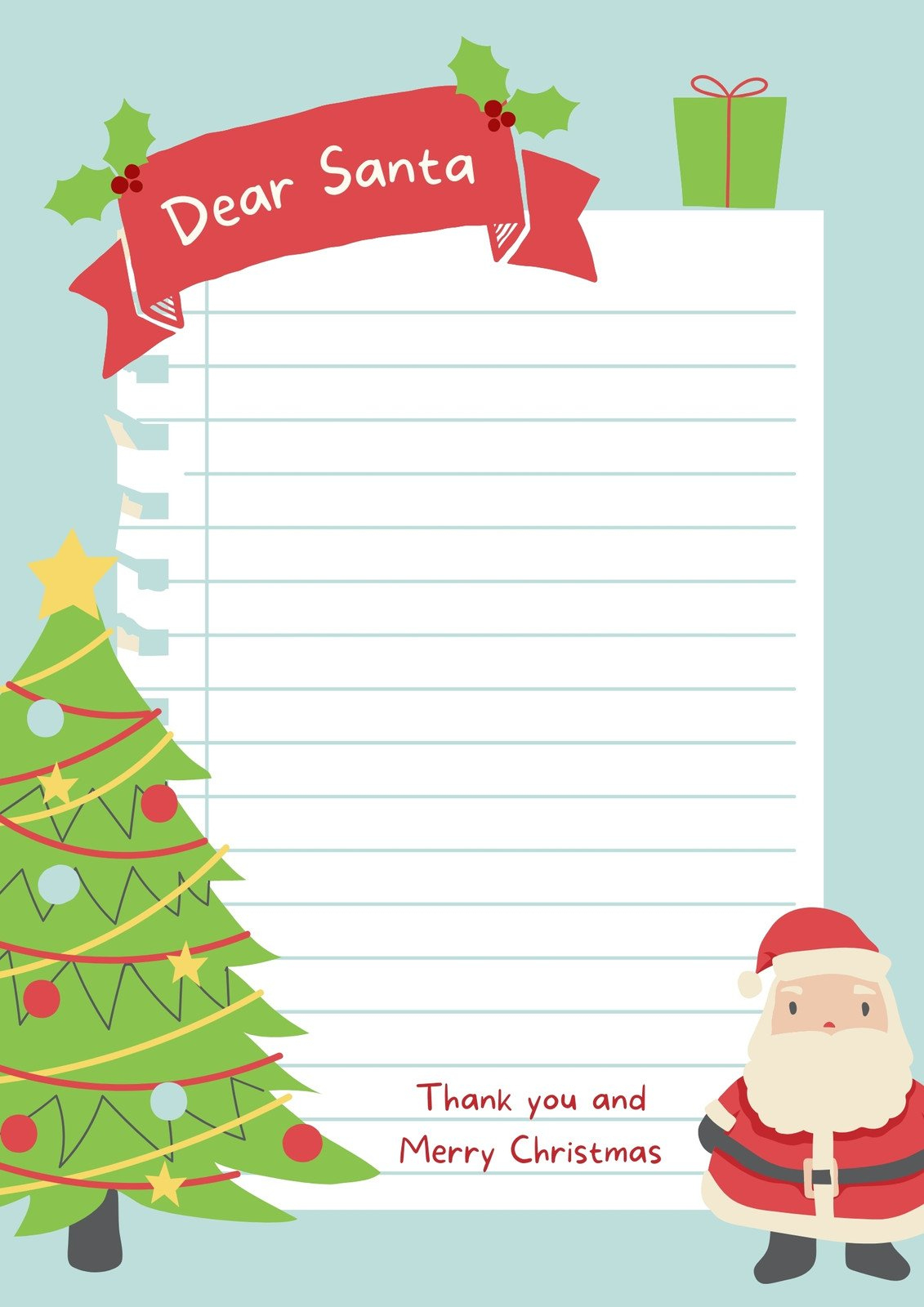 Free Printable Santa Letter Templates You Can Customize | Canva inside Printable Christmas Letter Paper