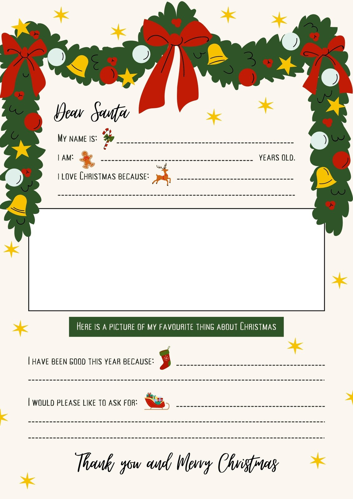 Free Printable Santa Letter Templates You Can Customize | Canva intended for Printable Christmas Letter Templates