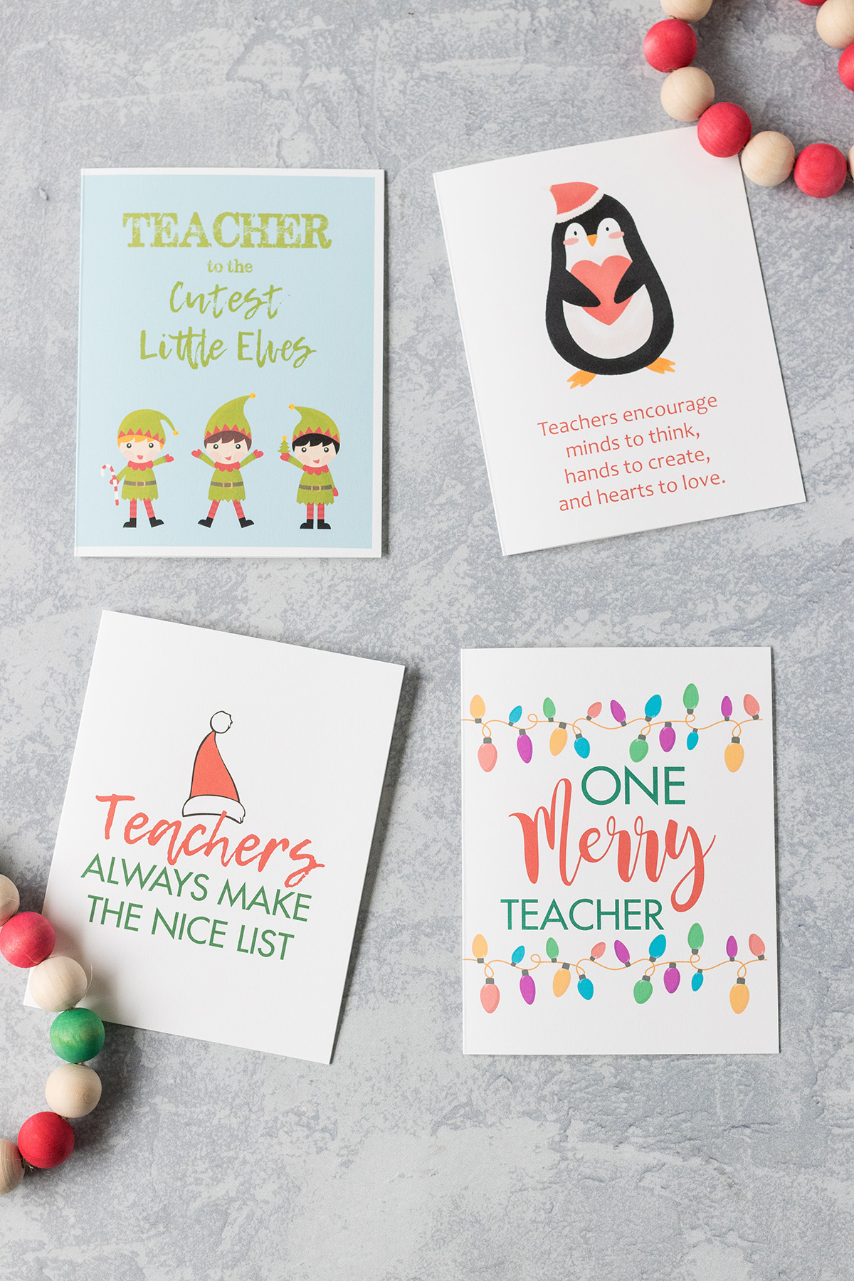 Free Printable Teacher Thank You Christmas Cards • Rose Clearfield pertaining to Printable Christmas Card For Teachers Free