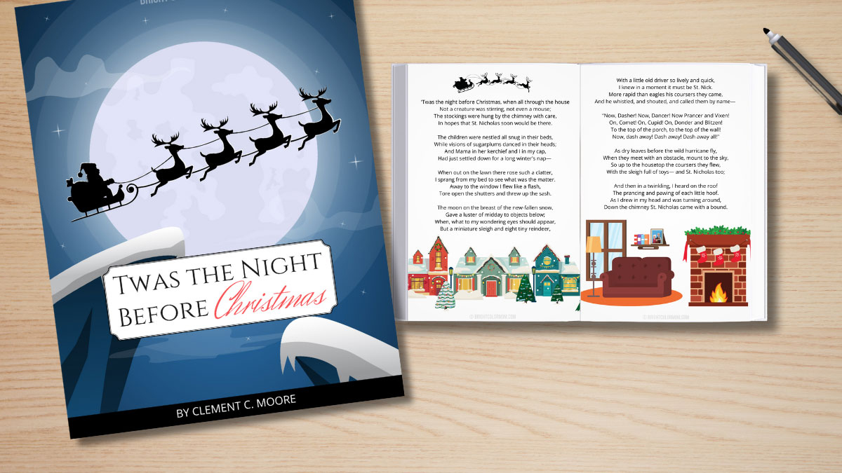 Free Printable Twas The Night Before Christmas Poem inside Printable Twas the Night Before Christmas Book