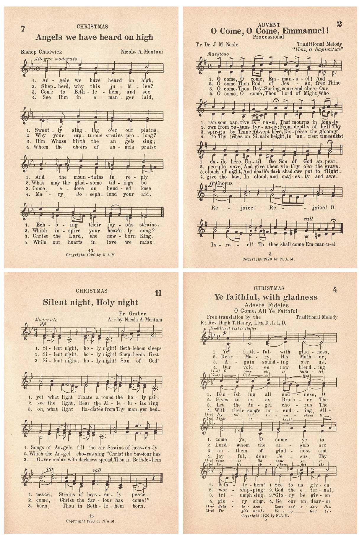Free Printable Vintage Christmas Sheet Music Hymns • Rose Clearfield with Free Printable Christmas Hymns