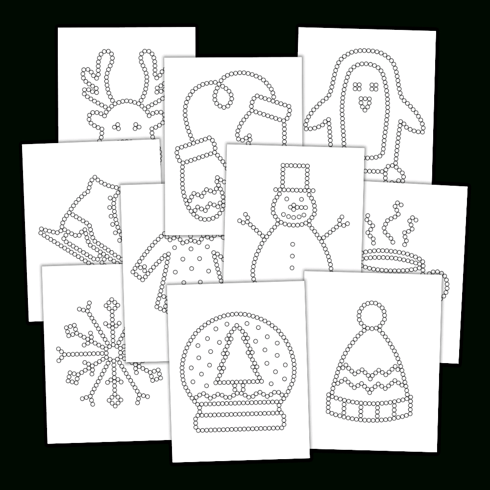 Free Printable Winter Tracing Worksheets For Preschoolers - The intended for Free Push Pin Art Printable Christmas