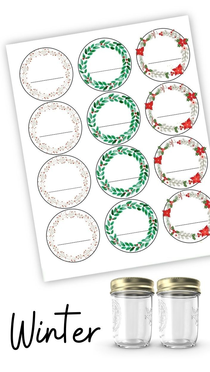 Free Seasonal Canning Labels (Printable) in Free Printable Christmas Mason Jar Labels Template