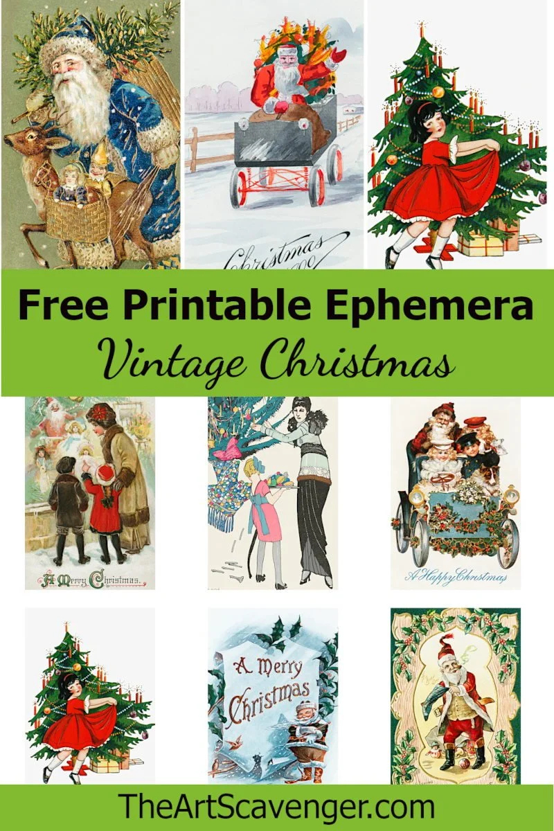 Free Vintage Christmas Ephemera | Holiday Journal Cards &amp;amp; Tags intended for Vintage Christmas Card Free Printable