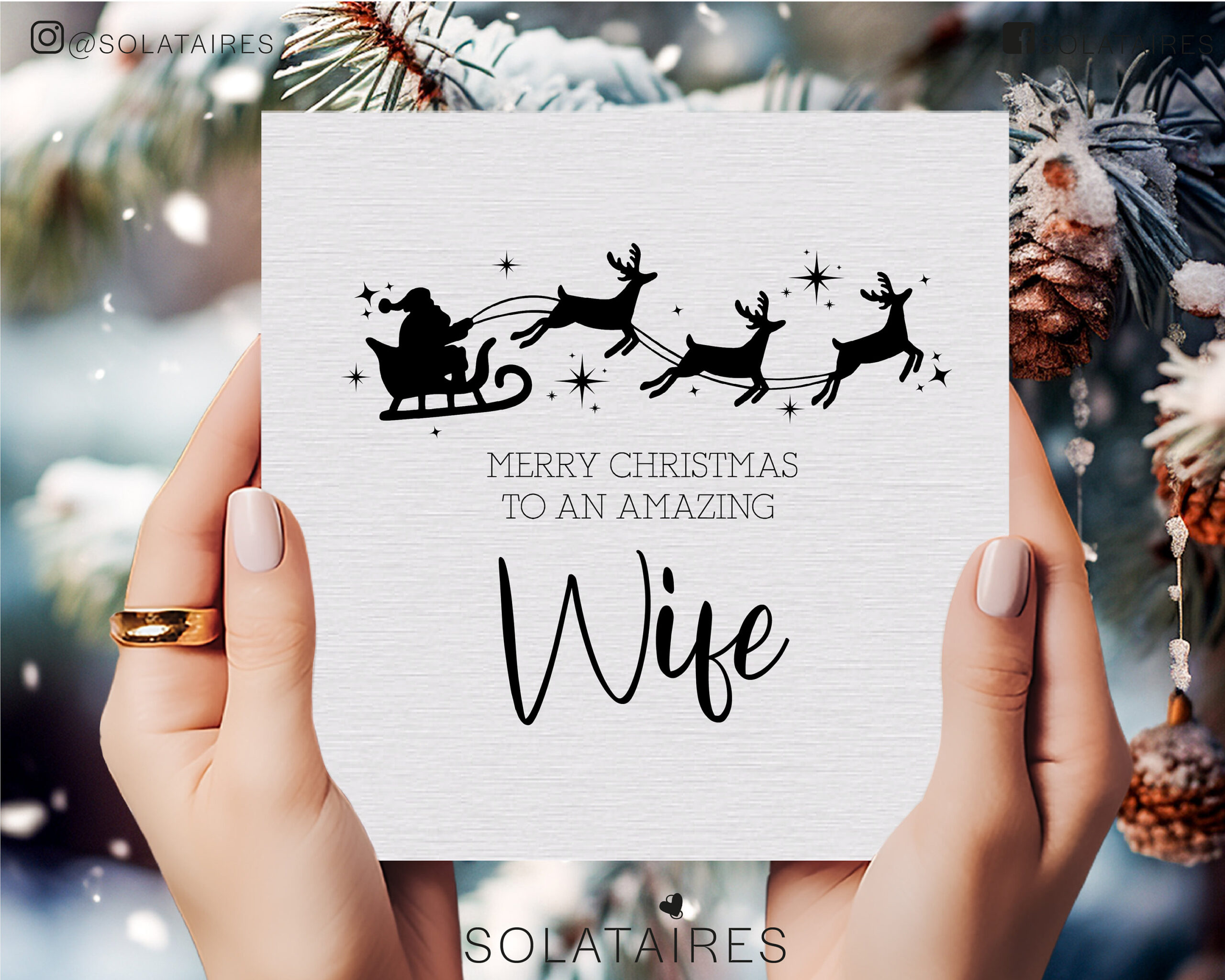 Frohe Weihnachten An Eine Erstaunliche Frau Karte, Weihnachtskarte inside Printable Christmas Card For Wife