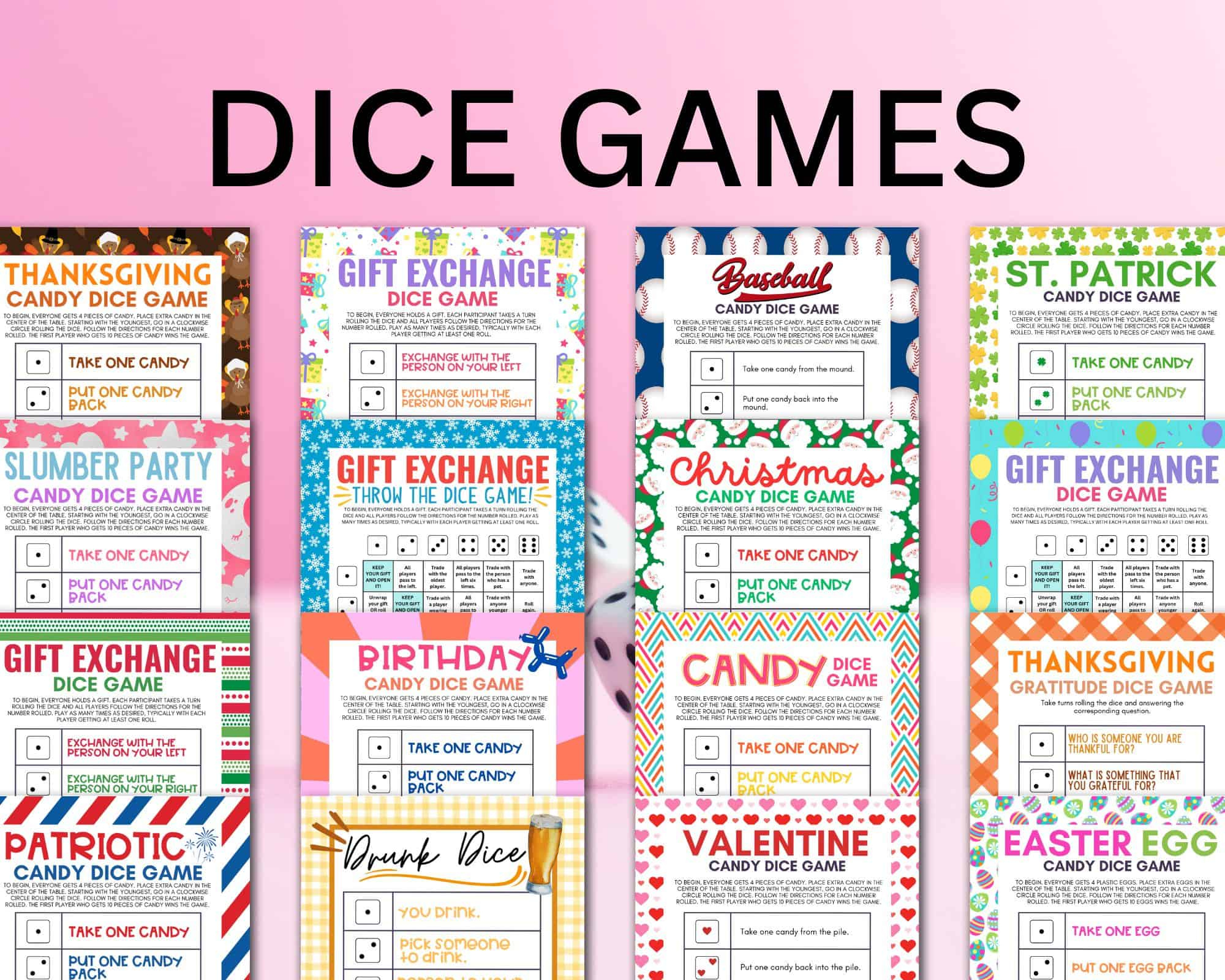 Fun Candy Dice Game Printable Activities - Print Today! for Christmas Candy Dice Game Free Printable