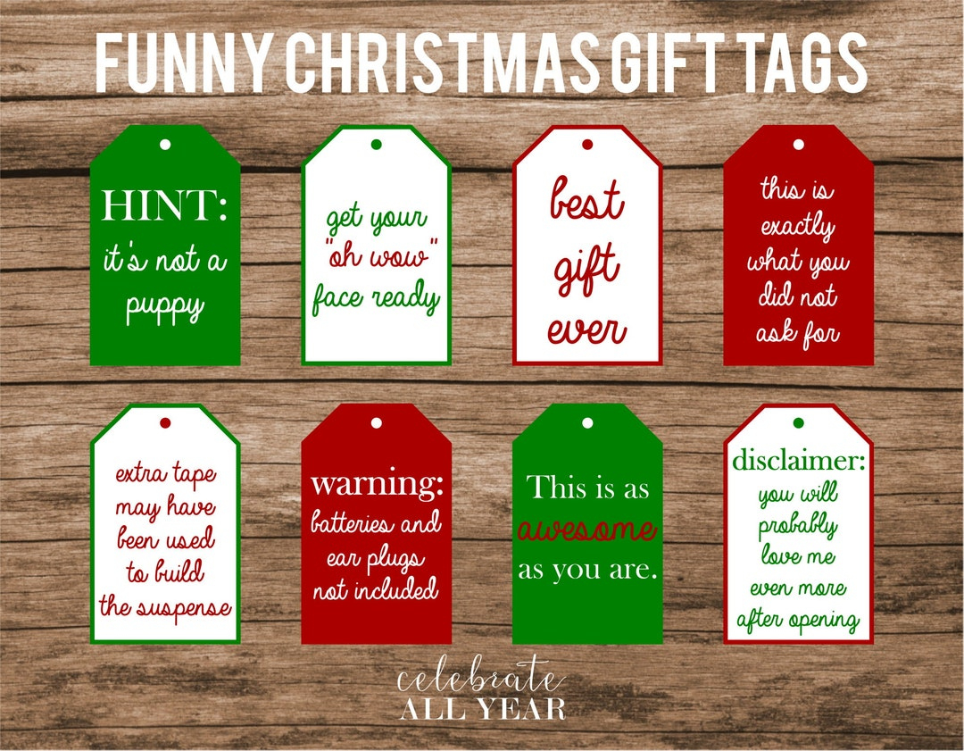 Funny Christmas Gift Tags - Etsy Ireland in Funny Christmas Gift Tags Printable