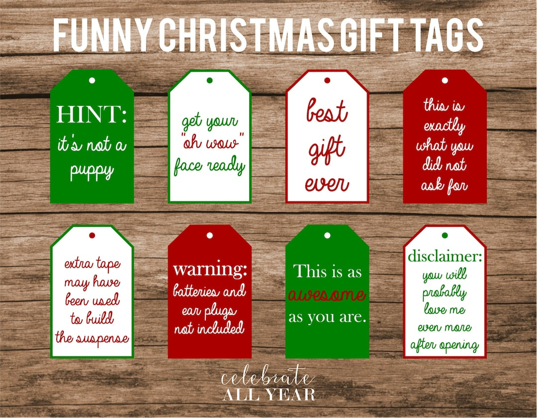 Funny Christmas Gift Tags - Etsy Ireland throughout Printable Funny Gift Tags Christmas