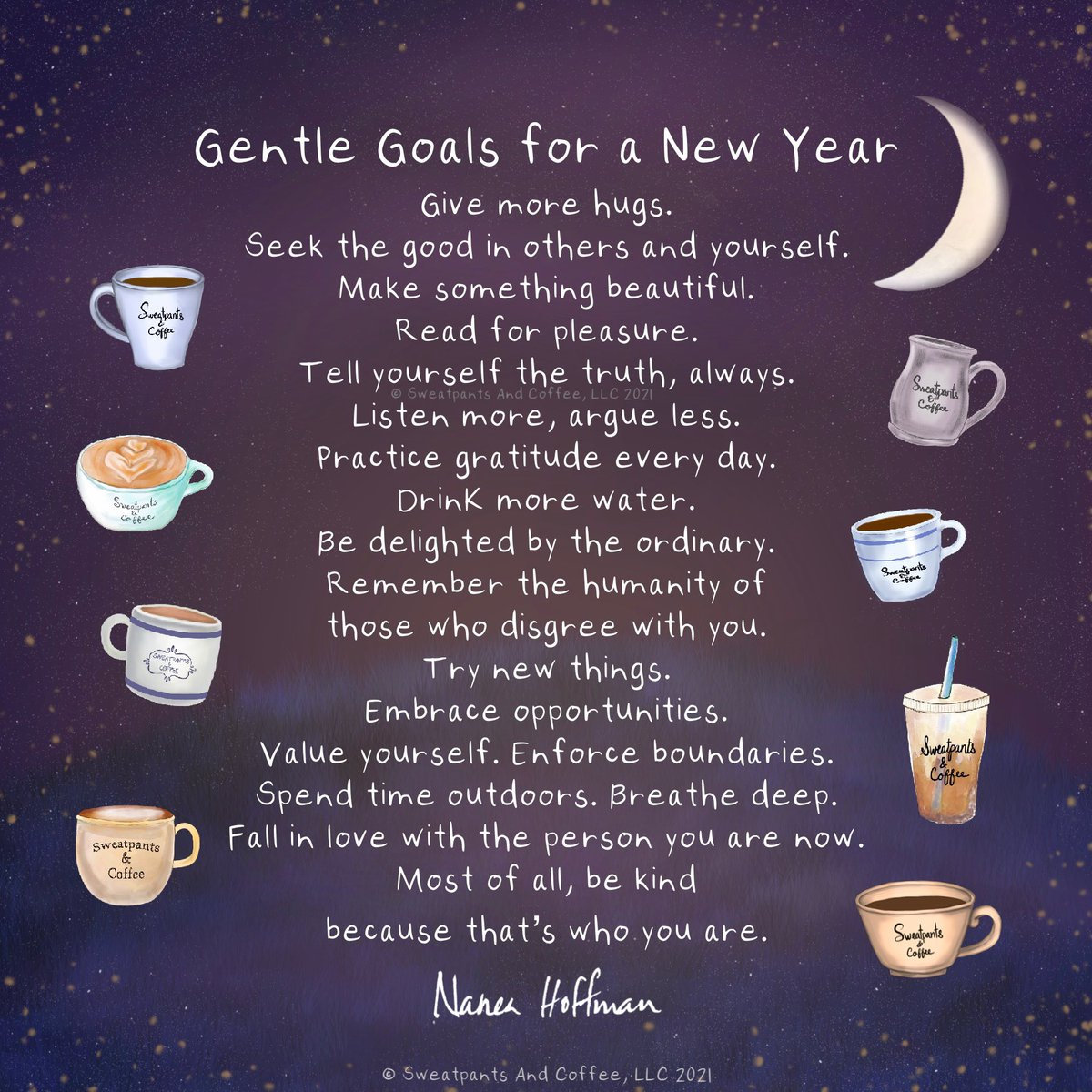 Gentle Goals For A New Year ❤️ ~ Nanea @Naneahoffman #Newyear inside New Year Coffee Quotes