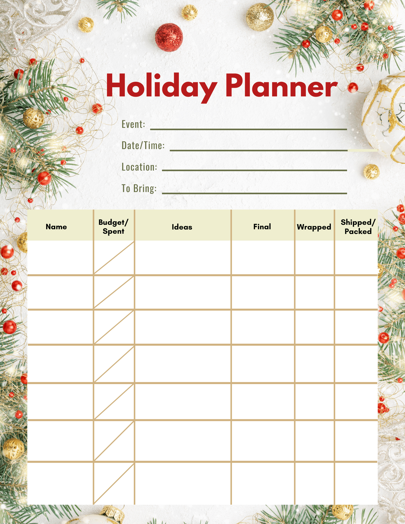 Get Organized With Christmas Gift Planner Printables with regard to Christmas Gift Organizer Printable