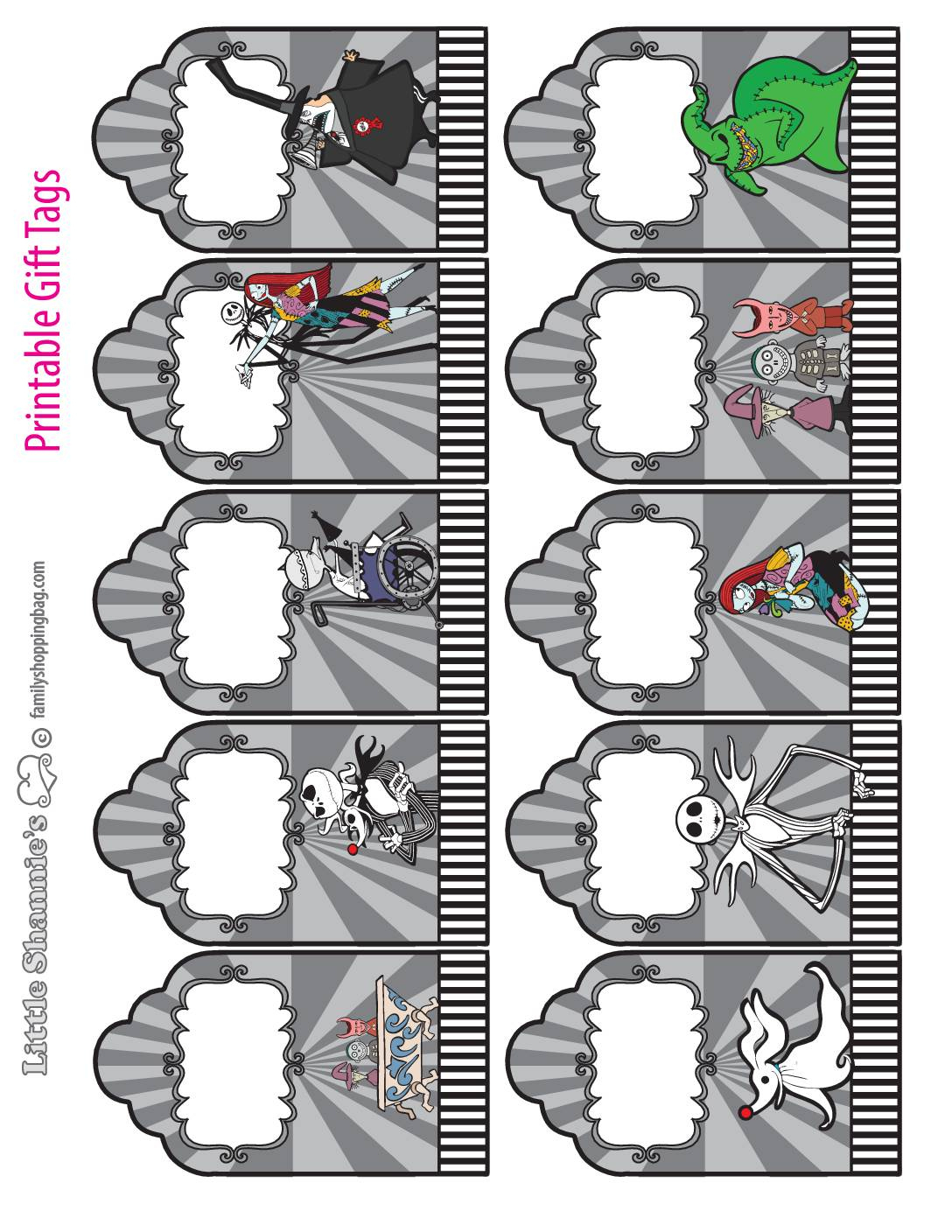 Gift Tags Nightmare Bc - Worksheets Library in Free Printable Nightmare Before Christmas Gift Tags