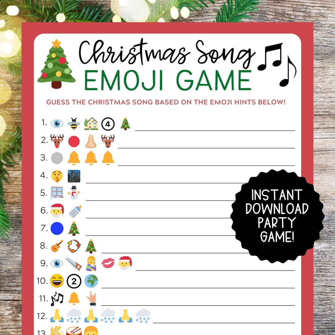 Guess The Christmas Song Emoji Answers Free Printable Christmas with Christmas Song Emoji Game with Answers Printable