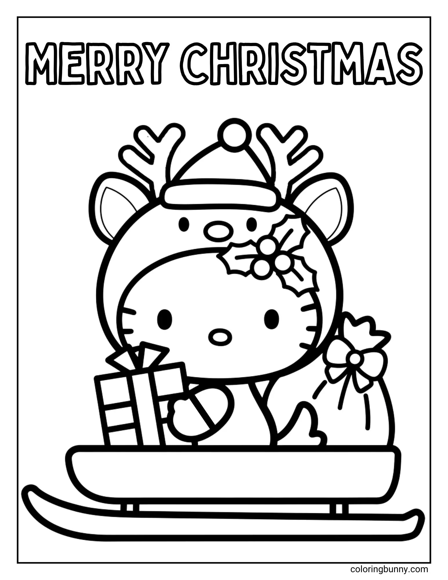 Hello Kitty Christmas Coloring Pages (40 Free Printable Pdfs) with Hello Kitty Christmas Card Printable