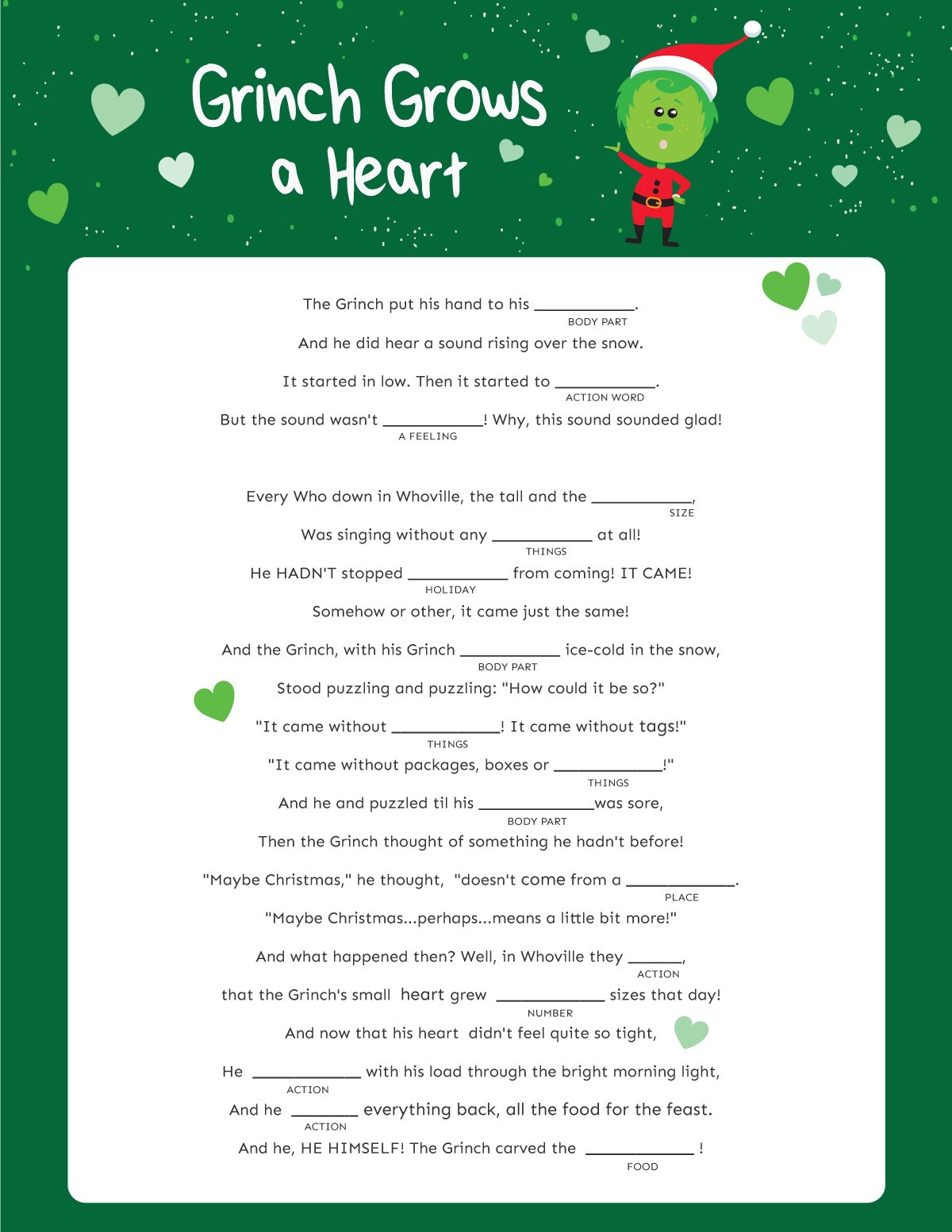 Hilarious Christmas Mad Libs {Free Printable} - Play Party Plan with Free Printable Christmas Fill In The Blank Games