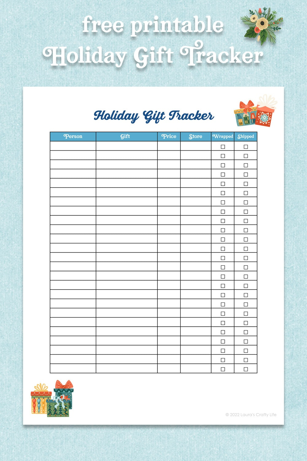 Holiday Gift Tracker Printable regarding Christmas Gift Tracker Printable Free