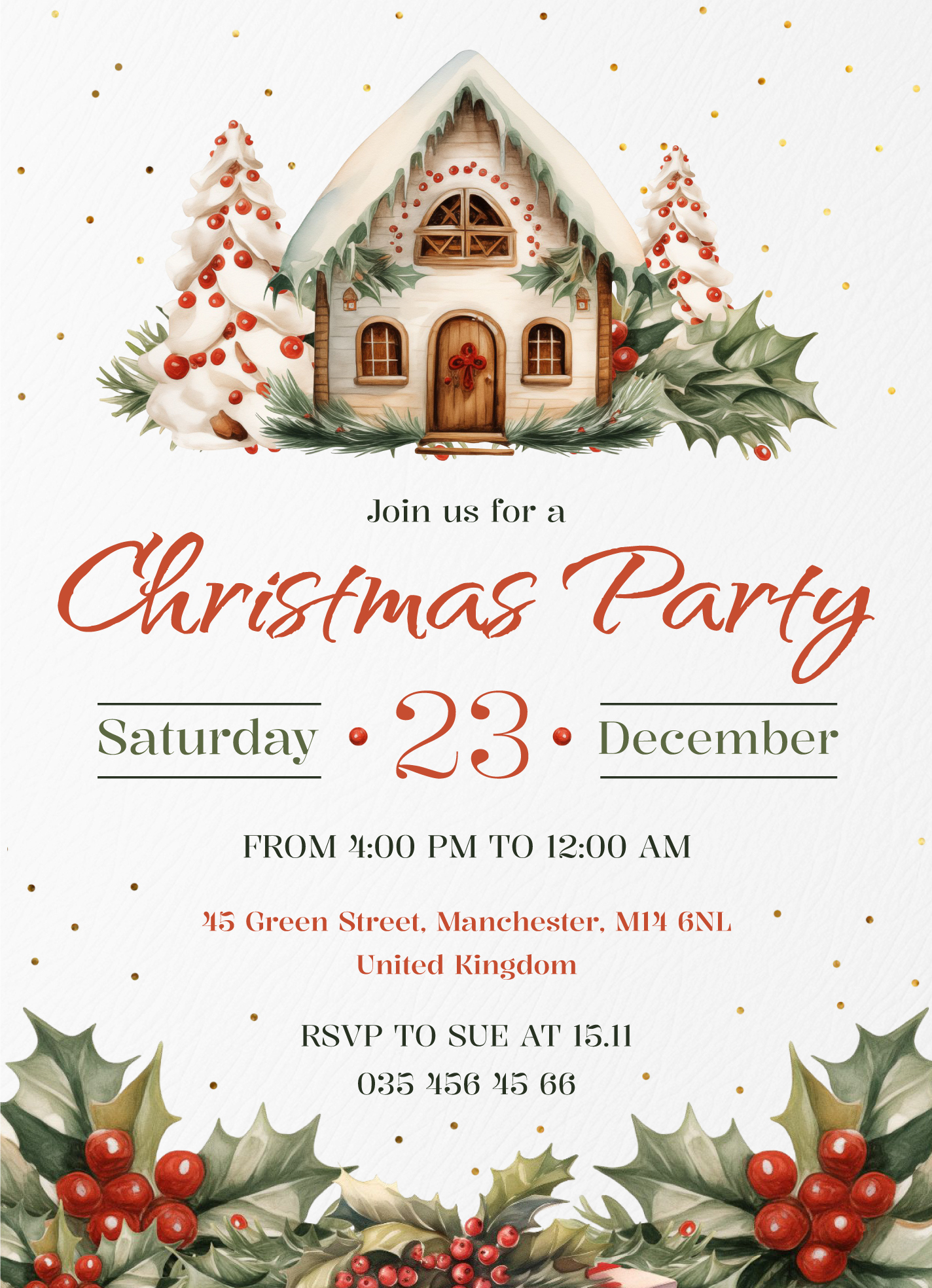Holiday Party Invitation Free Google Docs Template - Gdoc.io inside Free Printable Christmas Holiday Party Invitations