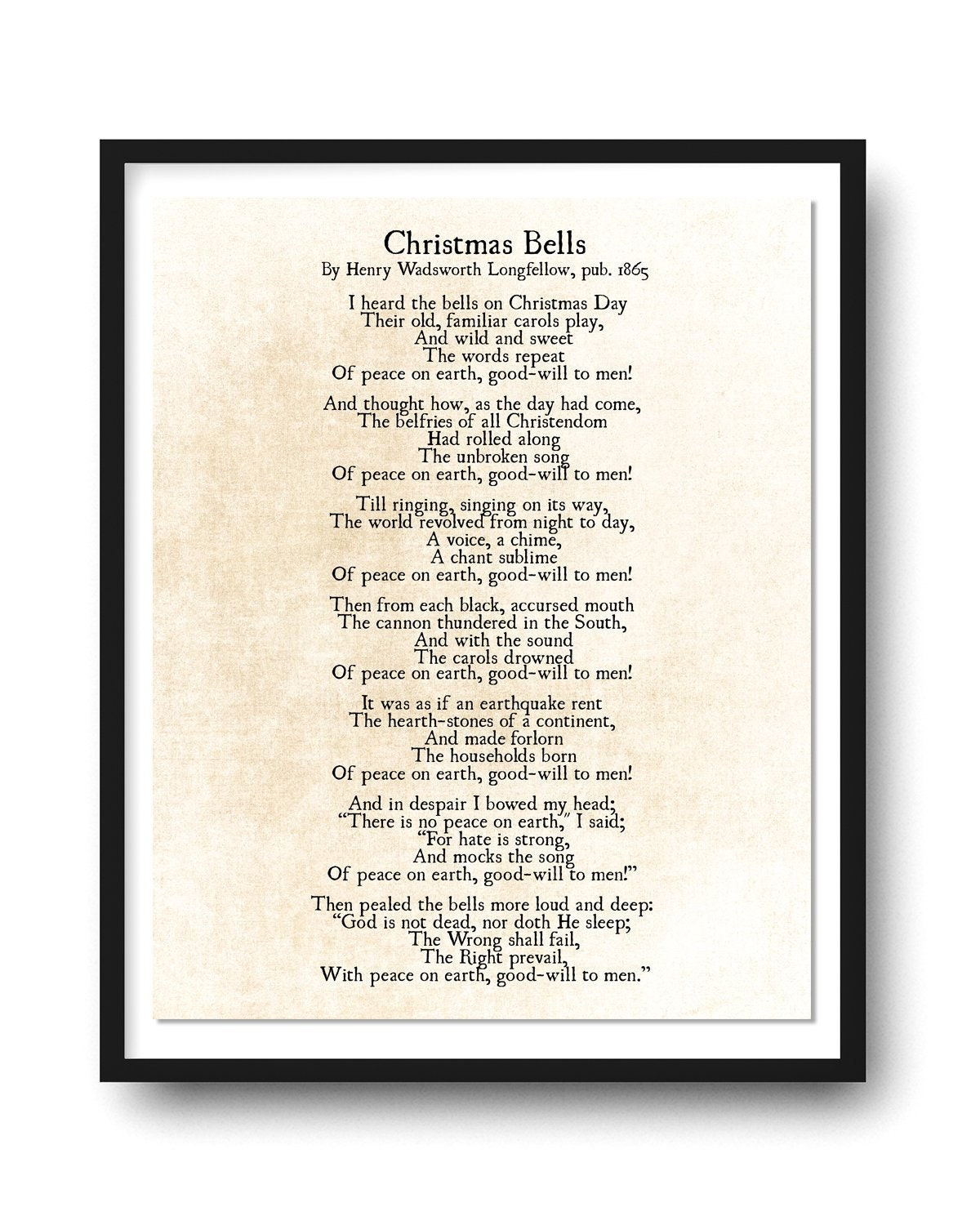 I Heard The Christmas Bells, Henry Wadsworth Longfellow Poem with regard to Christmas Bells Poem Printable