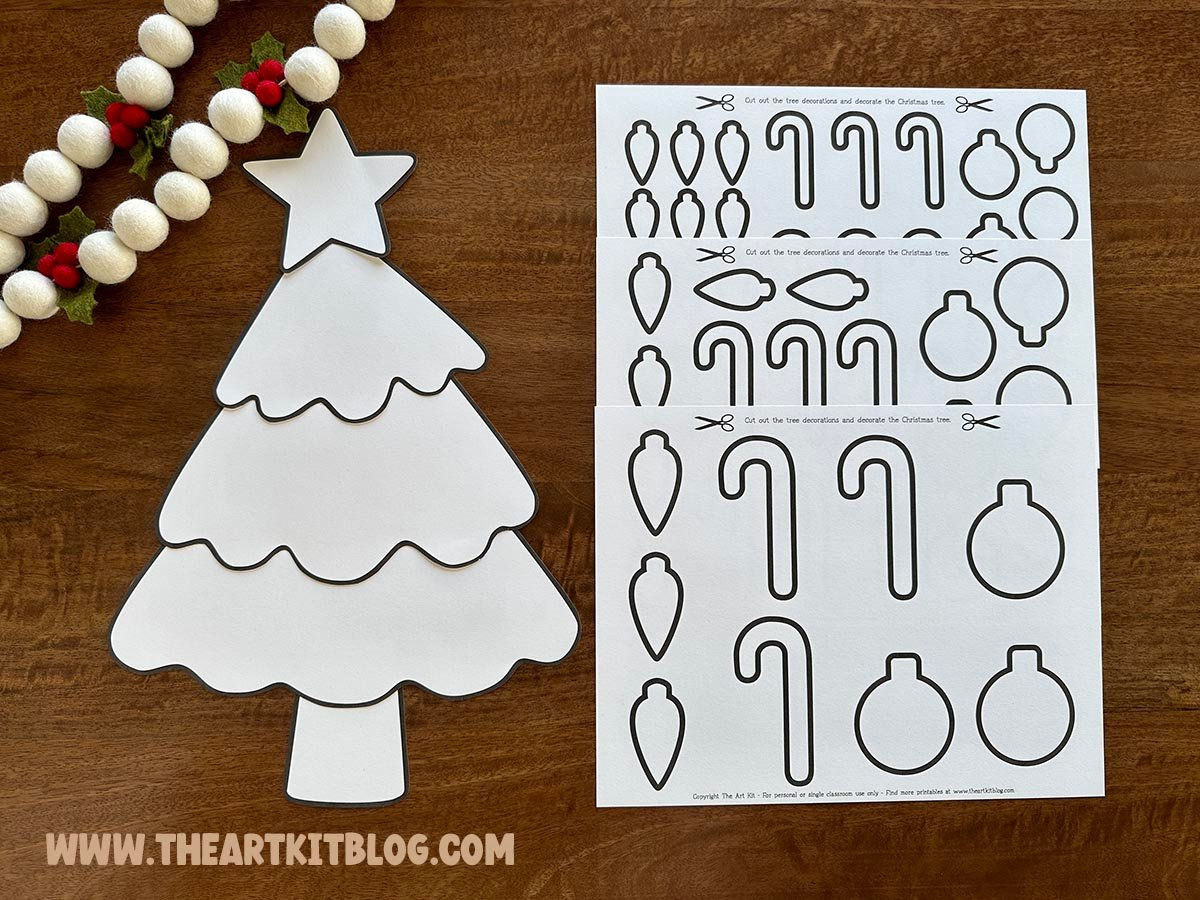 Jumbo Christmas Tree Paper Craft For Kids Free Printable - The Art Kit within Printable Giant Christmas Tree