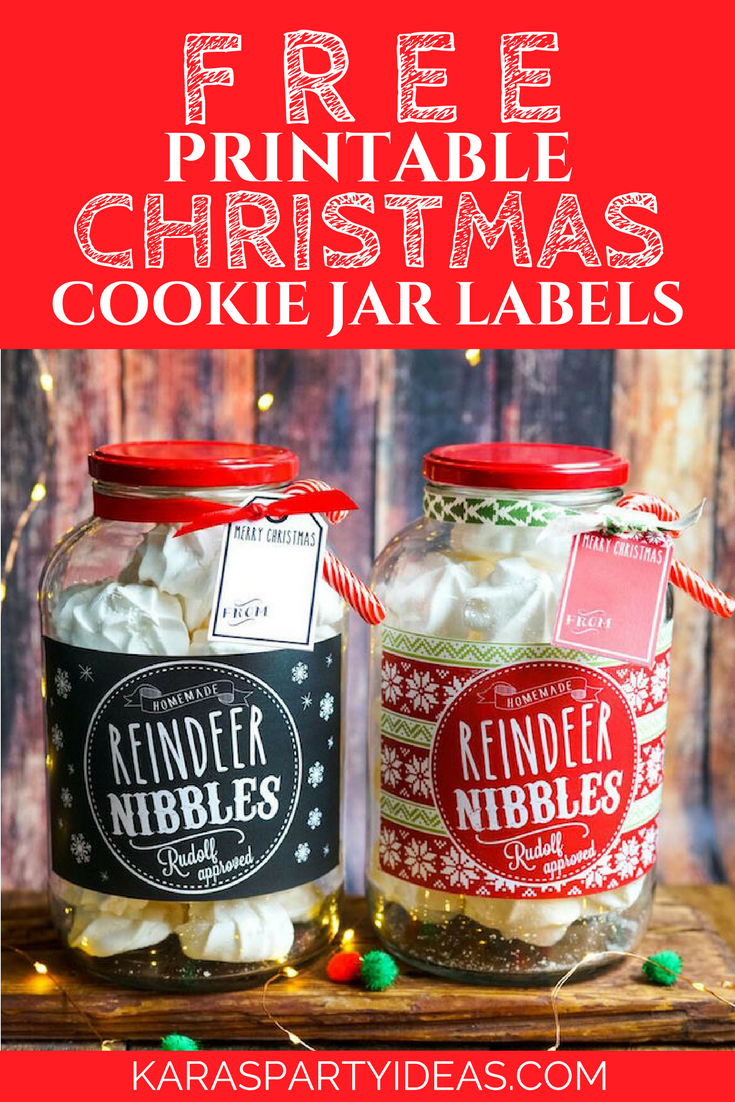 Kara'S Party Ideas Free Printable Christmas Cookie Jar Labels inside Free Printable Christmas Cookie Labels