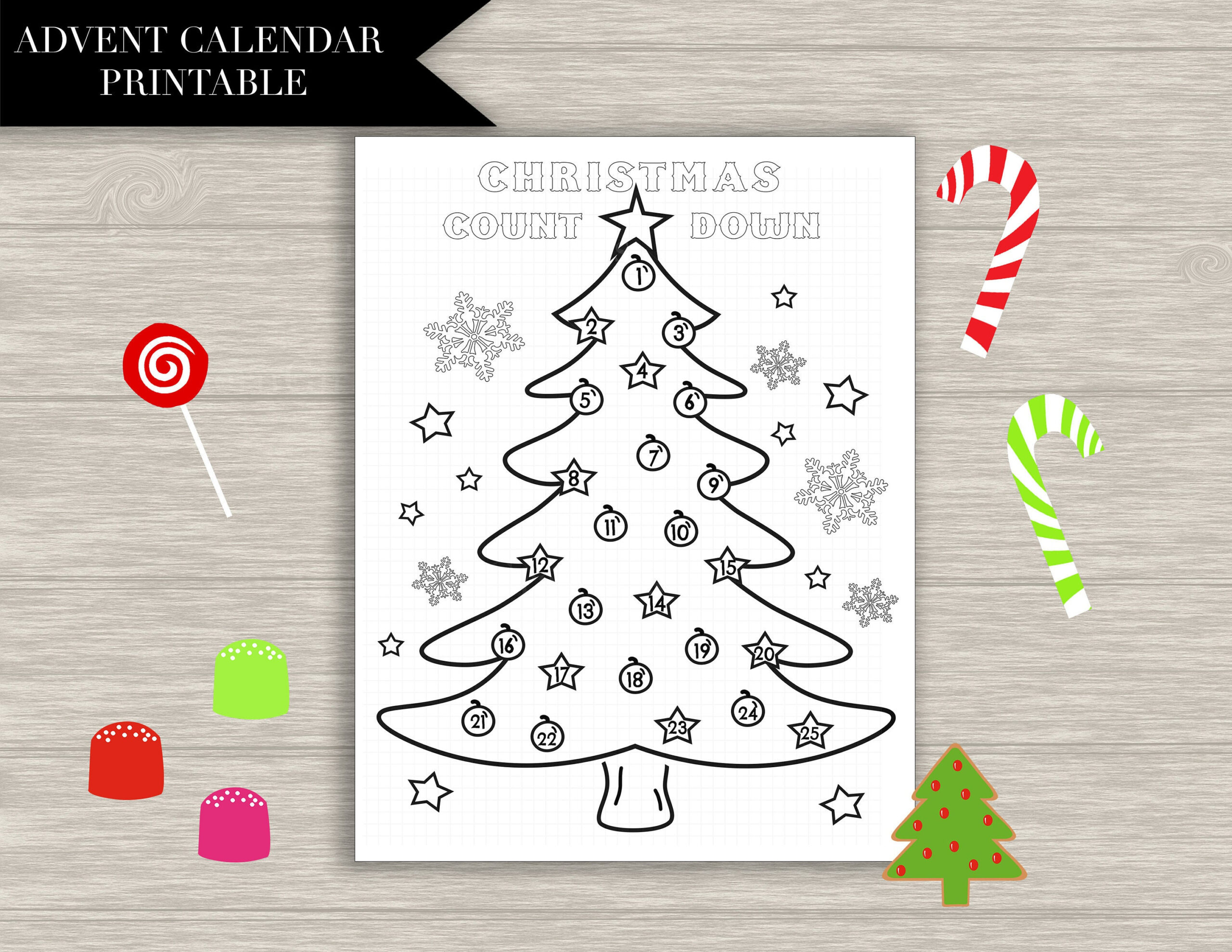Kids Advent Calendar Coloring Printable - &amp;quot;Christmas Coloring within Printable Christmas Tree Advent Calendar