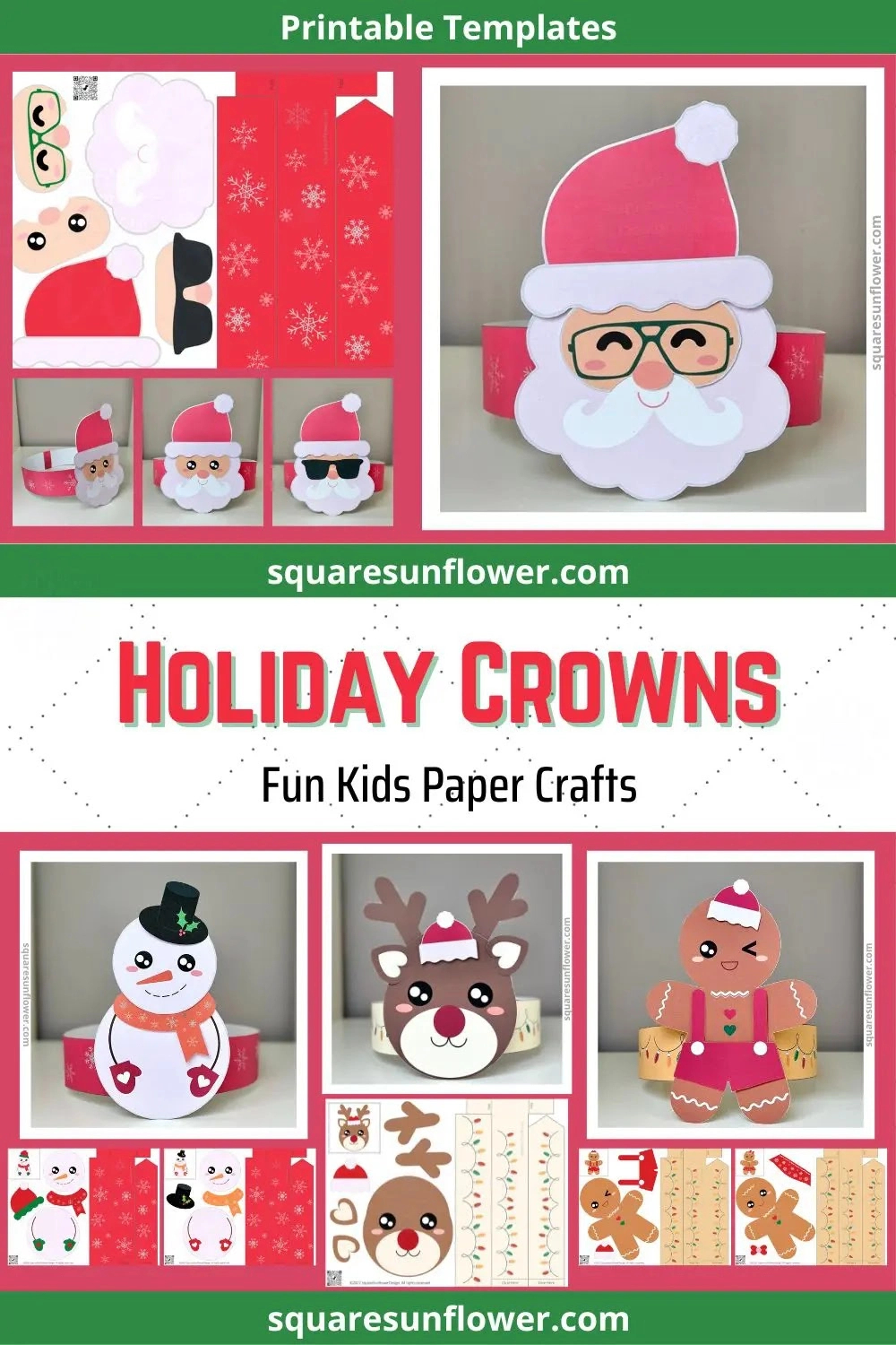 Kids Holiday Crown Christmas Craft Printable Templates 2022 with Free Printable Christmas Crowns