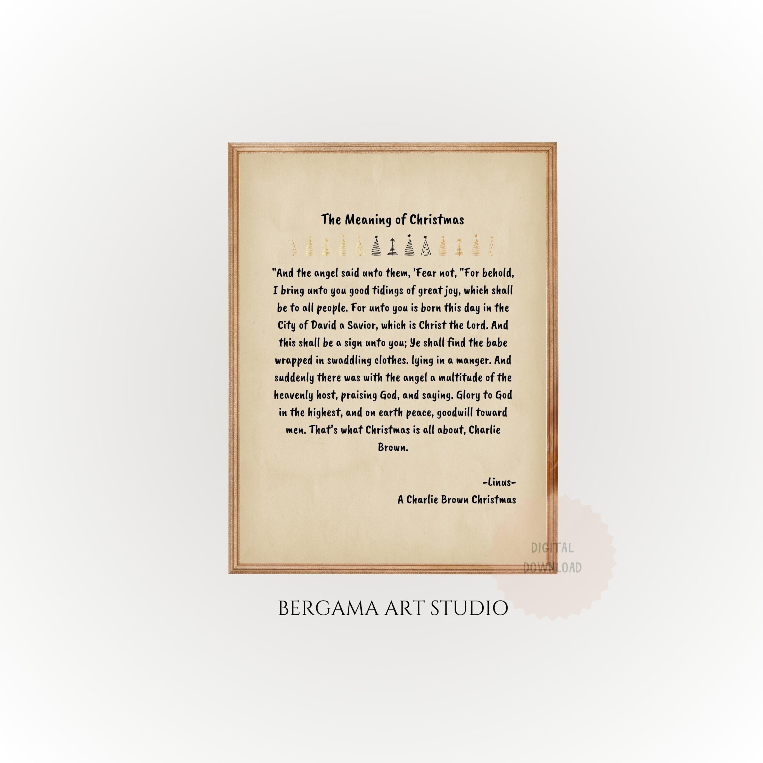 Linus Christmas Speech Printable - Etsy within Linus Christmas Speech Printable