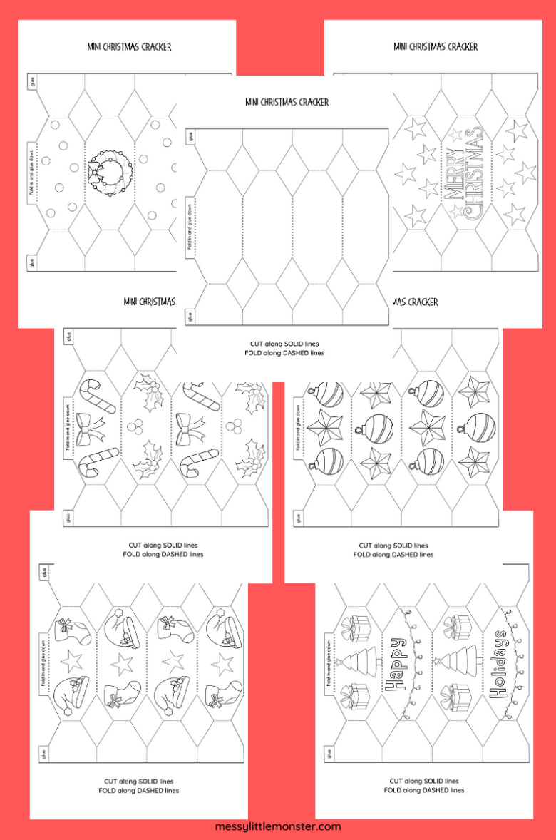 Make Your Own Christmas Crackers - Template Included - Messy with Christmas Cracker Template Printable
