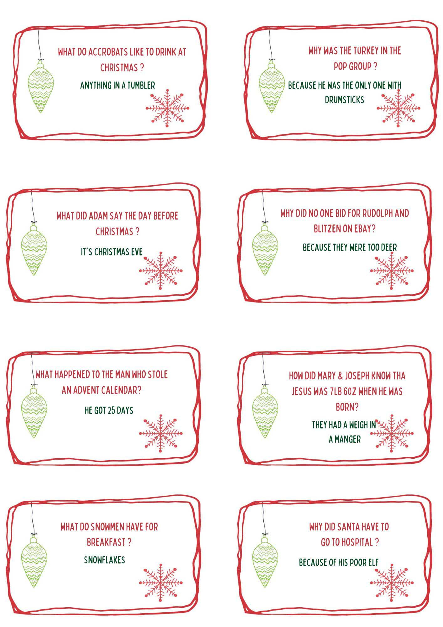 Make Your Own Christmas Crackers With Printable Cracker Jokes in Printable Christmas Jokes For Crackers