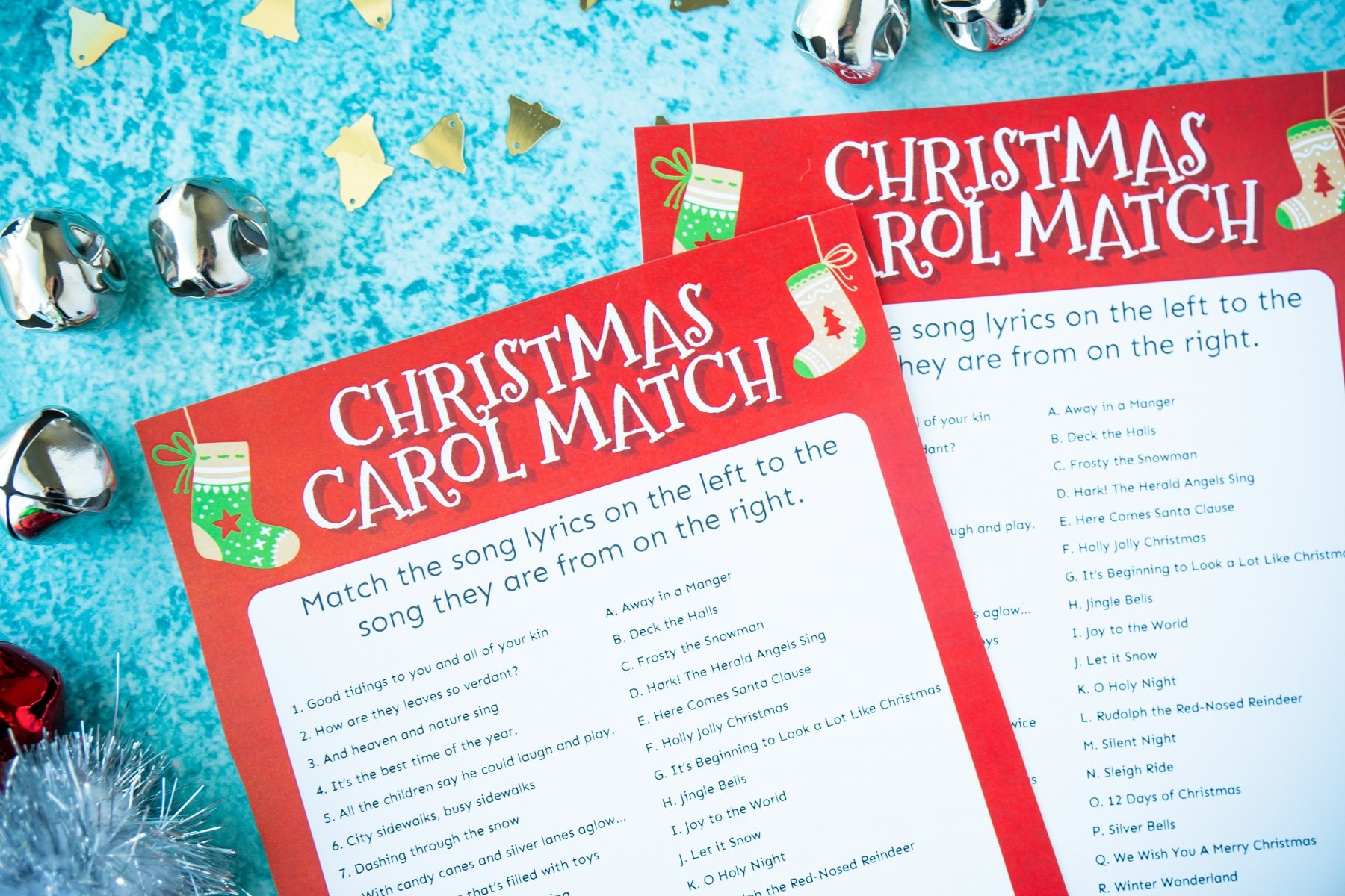 Match The Christmas Carol Game (Free Printable!) - Play Party Plan regarding Christmas Carol Match Answers Printable