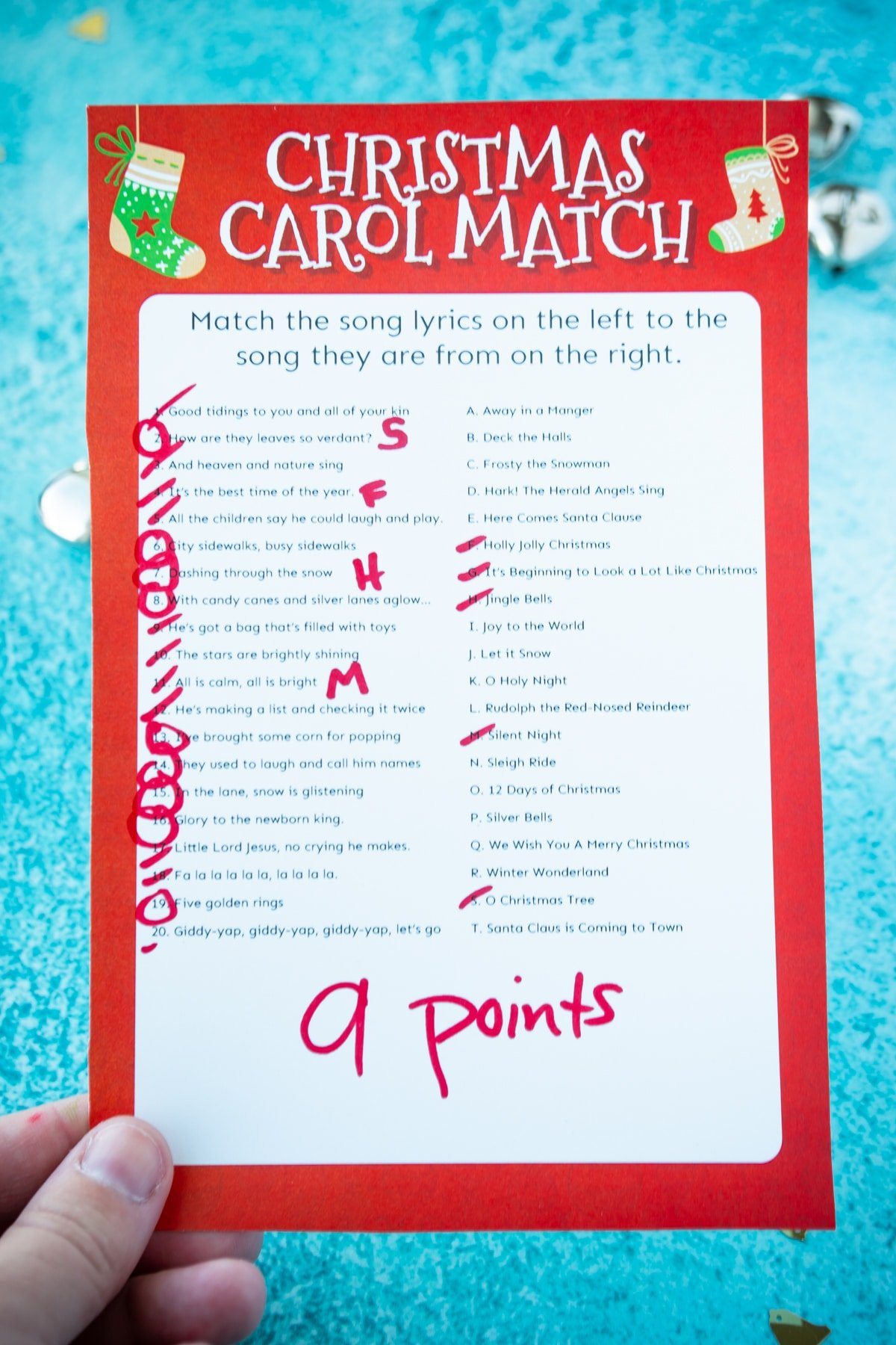 Match The Christmas Carol Game (Free Printable!) - Play Party Plan with Christmas Carol Match Answers Printable