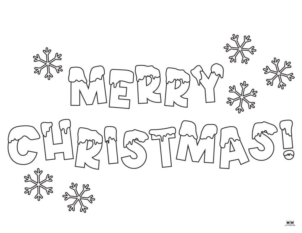 Merry Christmas Coloring Pages - Free Printables | Printabulls in Merry Christmas Words Printable