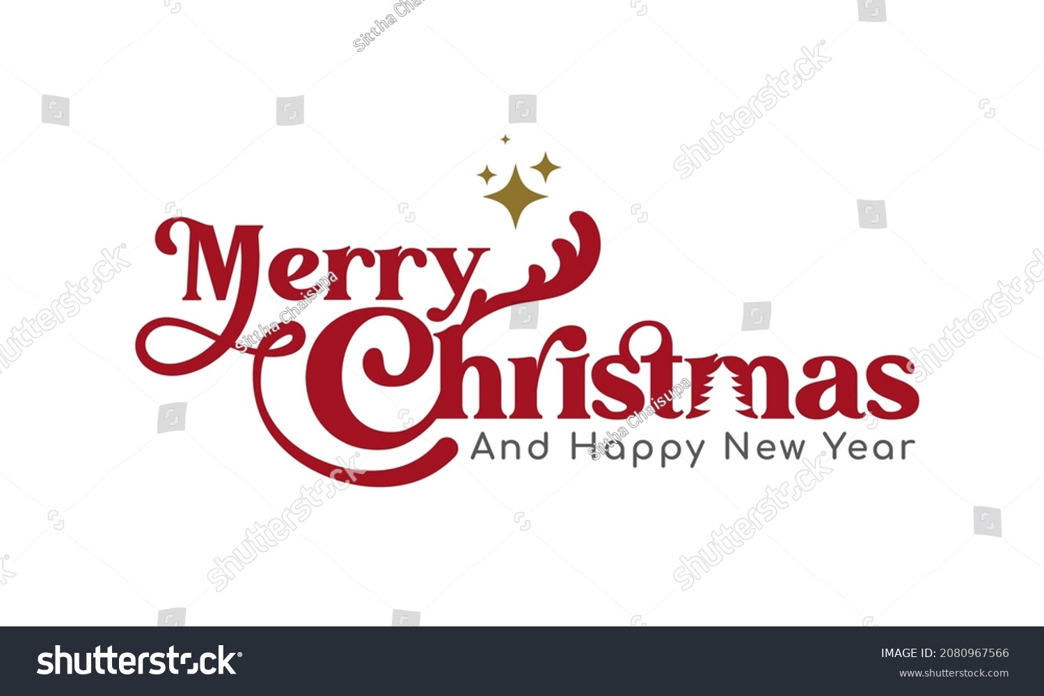 Merry Christmas Happy New Year Lettering Stock Vector (Royalty intended for Merry Christmas And Happy New Year Lettering Design Printable