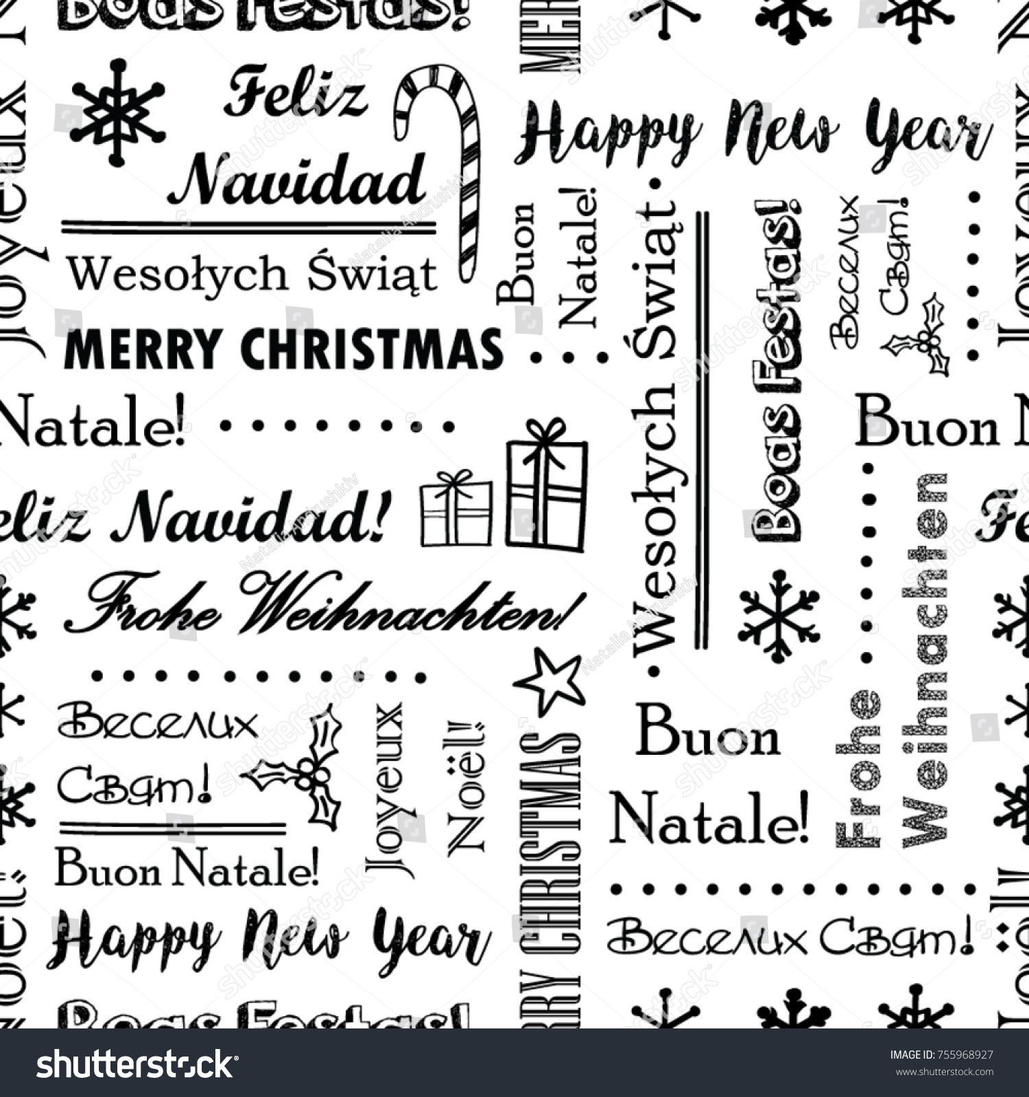 Merry Christmas Lettering Different Languages Seamless Stock inside Printable Merry Christmas in Different Languages