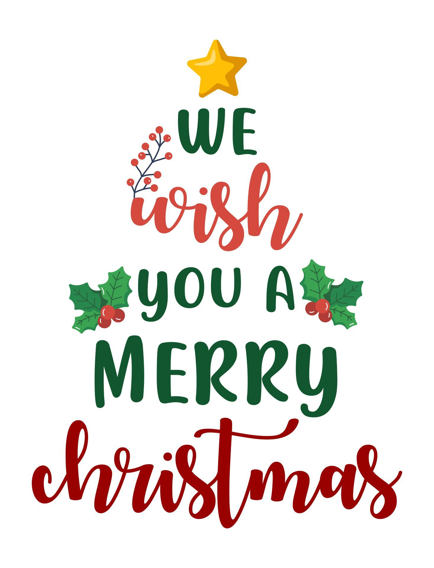 Merry Christmas Stencil - 15 Free Pdf Printables | Printablee with Free Printable Merry Christmas Clipart