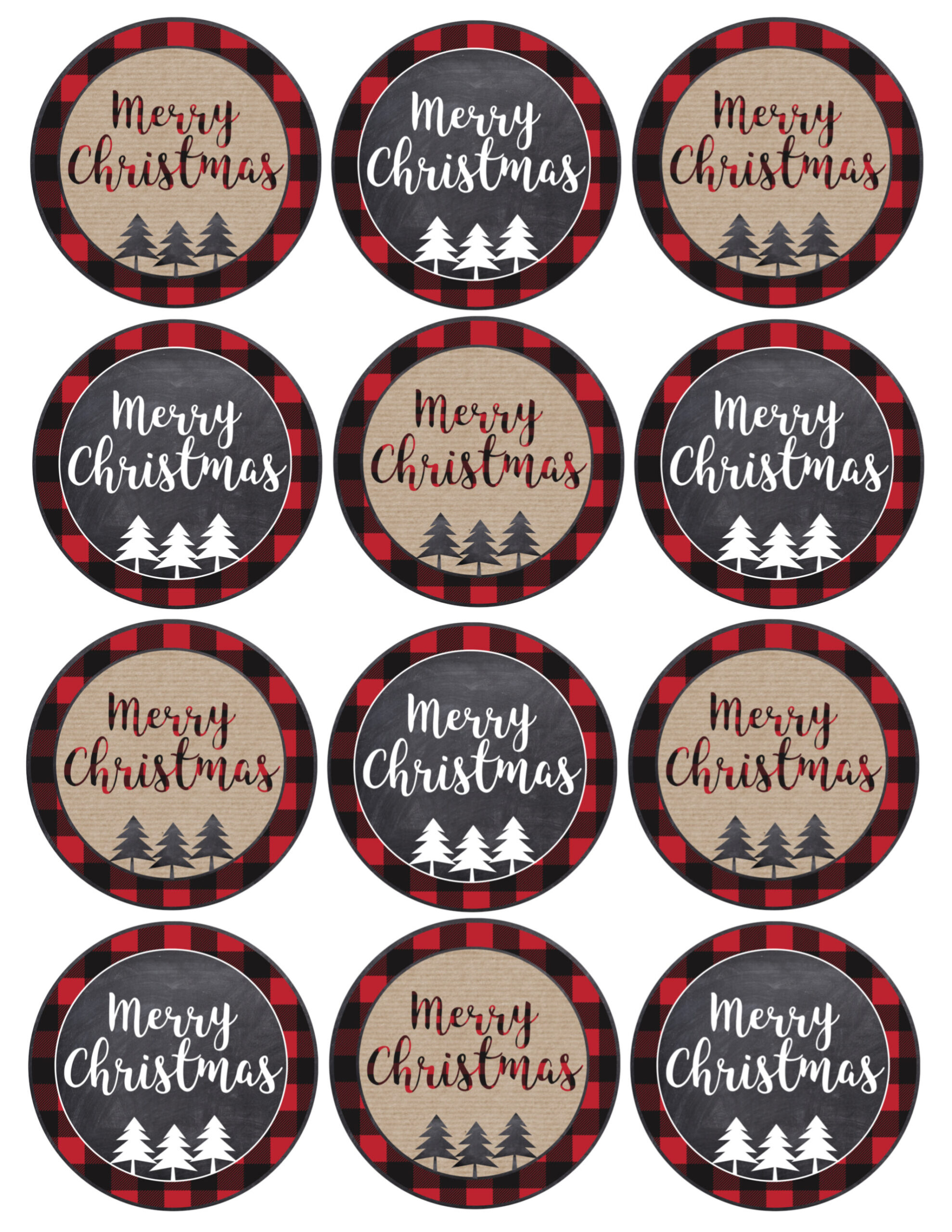 Merry Christmas Tags Printable - Paper Trail Design regarding Small Printable Christmas Tags