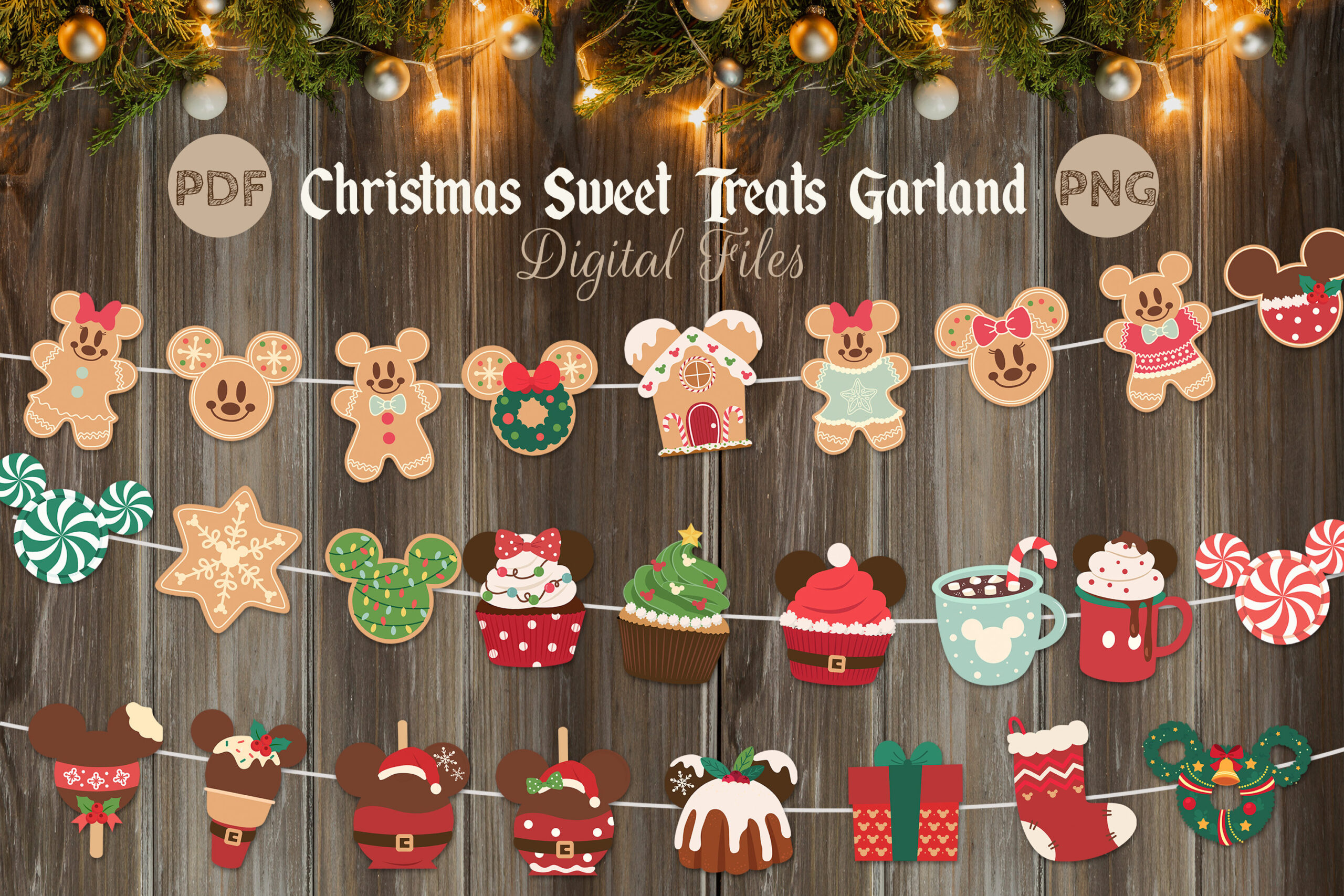 Mickey And Minnie Gingerbread Decorations - Etsy intended for Printable Disney Christmas Decorations