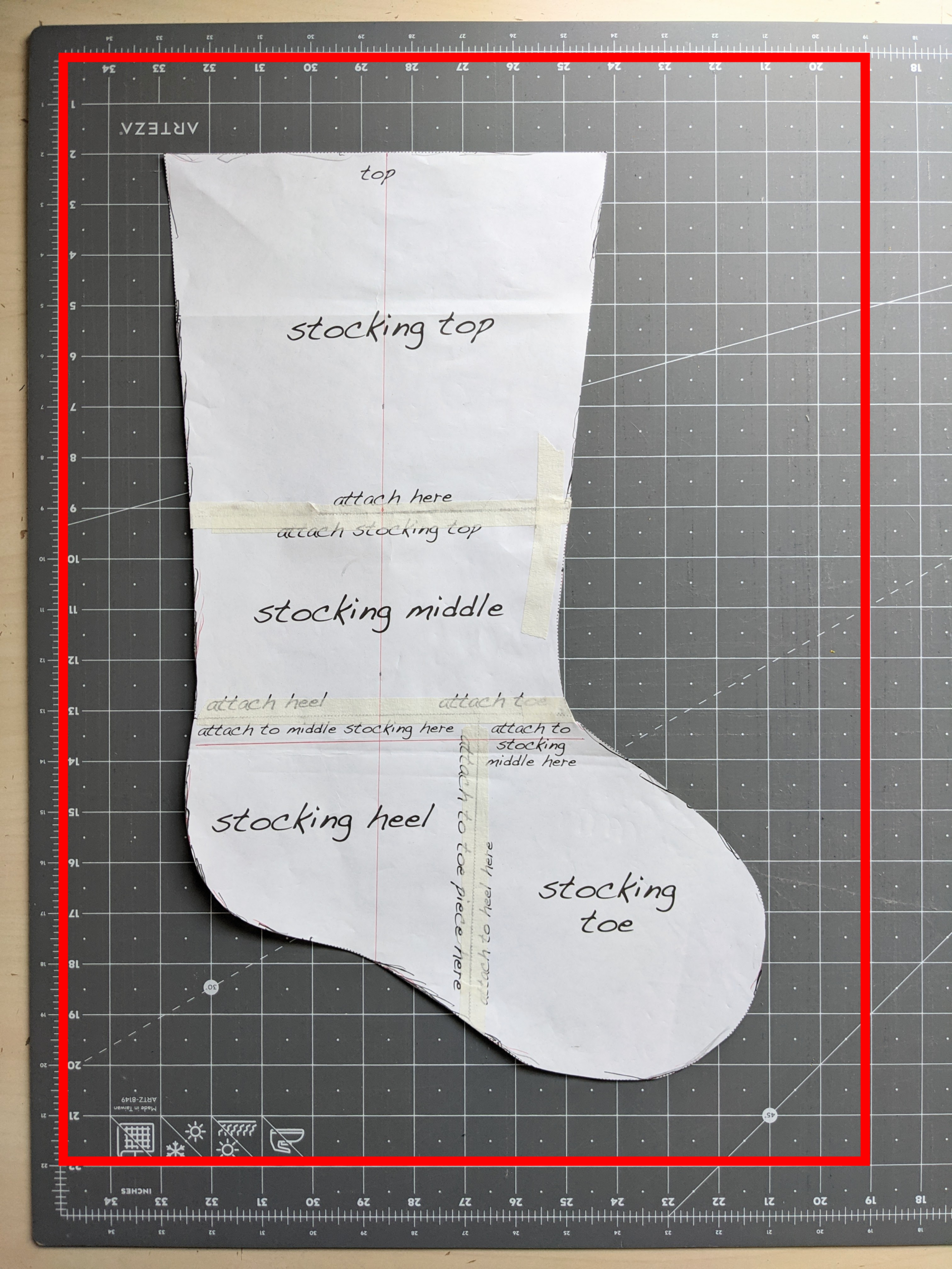Minimalist Christmas Tree Stocking — Juniperus Threadworks in Printable Template Christmas Stocking Pattern