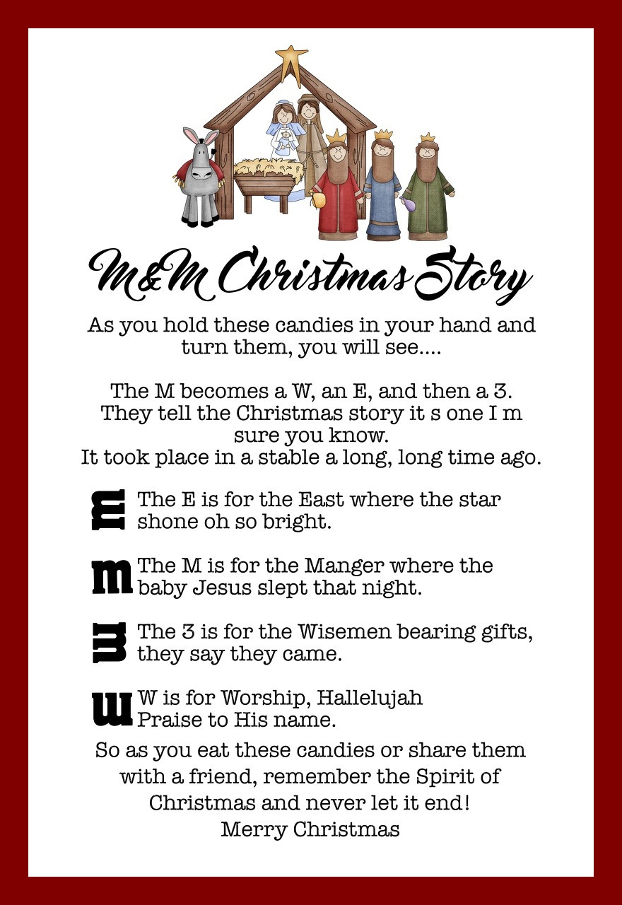 M&amp;amp;M Christmas Story – The Idea Door within M and M Christmas Poem Printable