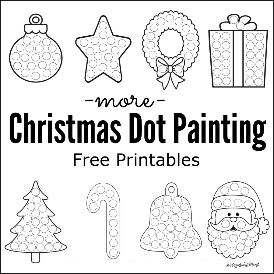 More Christmas Dot Painting {Free Printables} - The Resourceful Mama in Christmas Dot Painting Free Printable