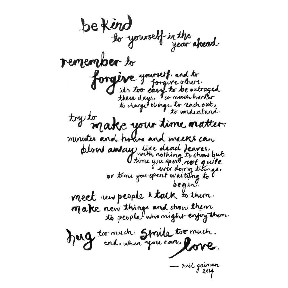 Neil Gaiman And New Year Intentions – Simply Be throughout Neil Gaiman New Year Quote