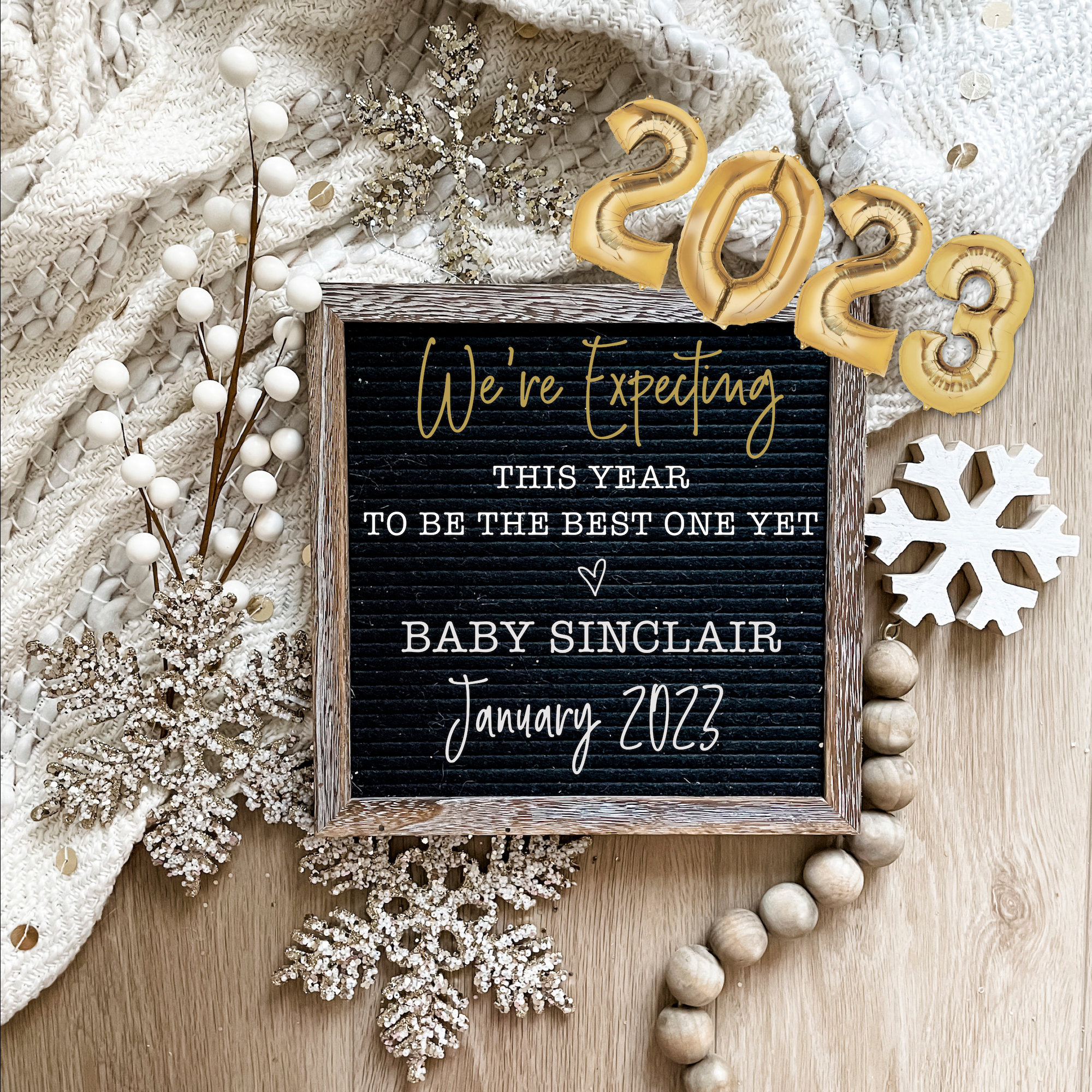 New Years Digital Pregnancy Announcement For Social Media 2023 for New Year Pregnancy Announcement Quotes