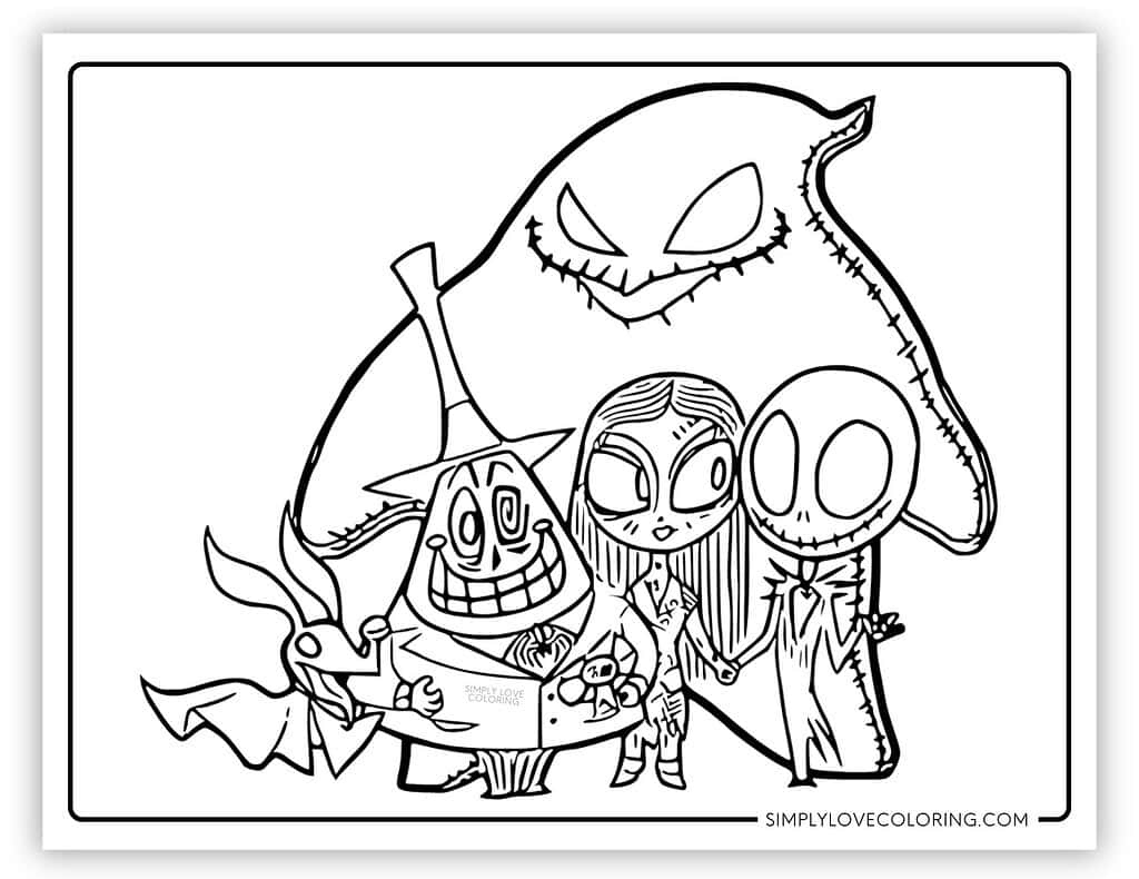 Nightmare Before Christmas Coloring Pages (Free Pdf Printables for Nightmare Before Christmas Printable Free