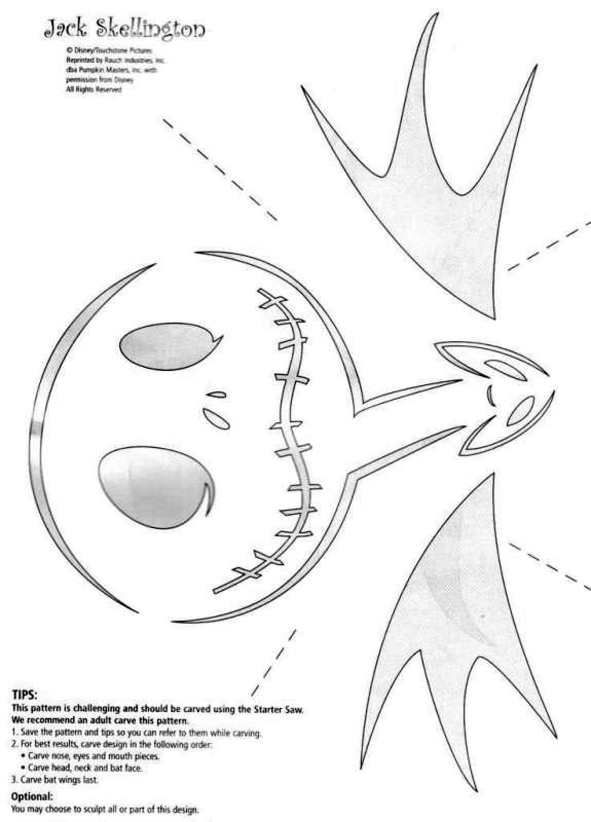 Nightmare Before Christmas: Jack Skellington (Pumpkin Stencil pertaining to Nightmare Before Christmas Stencil Printable