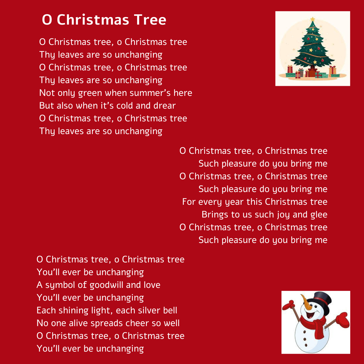Oh Christmas Tree Oh Christmas Tree with regard to Printable Oh Christmas Tree Lyrics