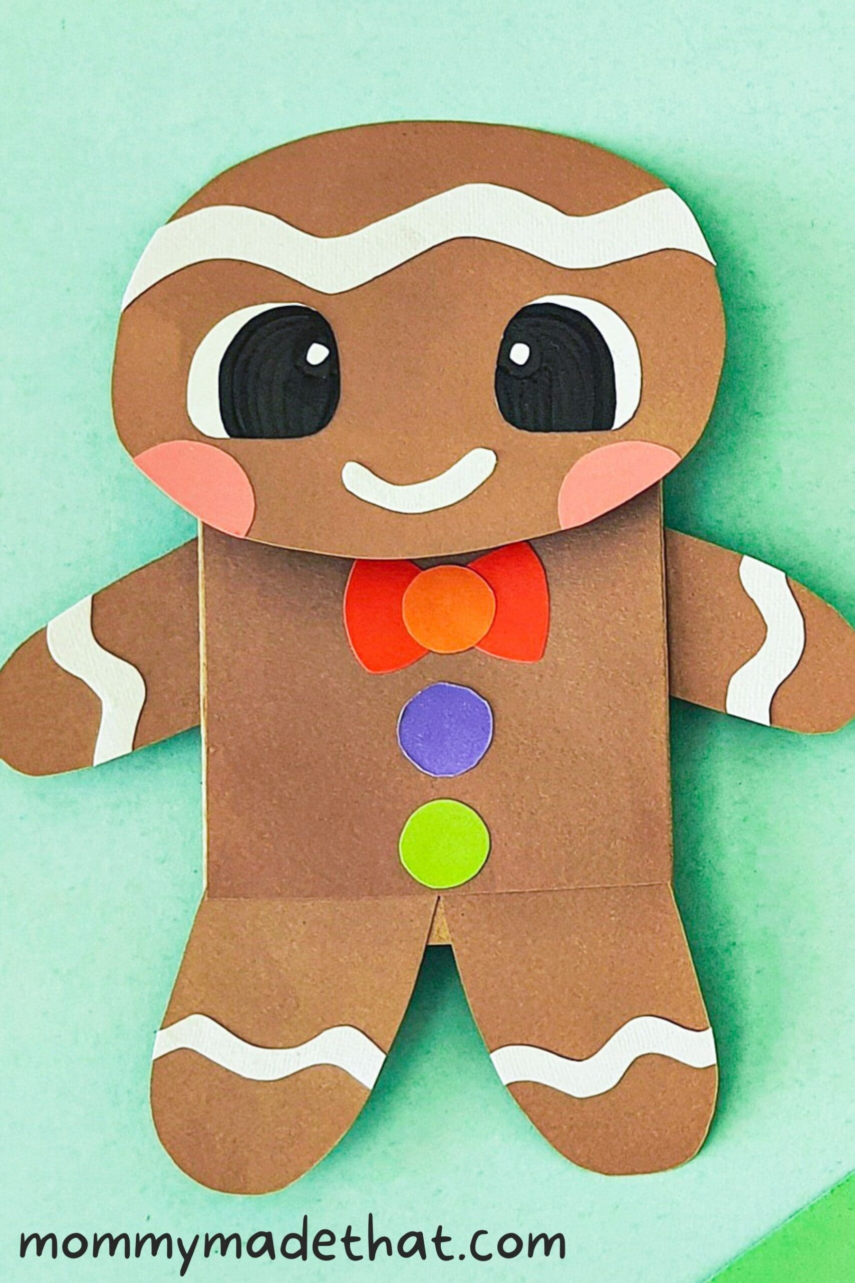 Paper Bag Gingerbread Man Puppet Craft (Free Template) intended for Free Printable Christmas Paper Bag Puppets